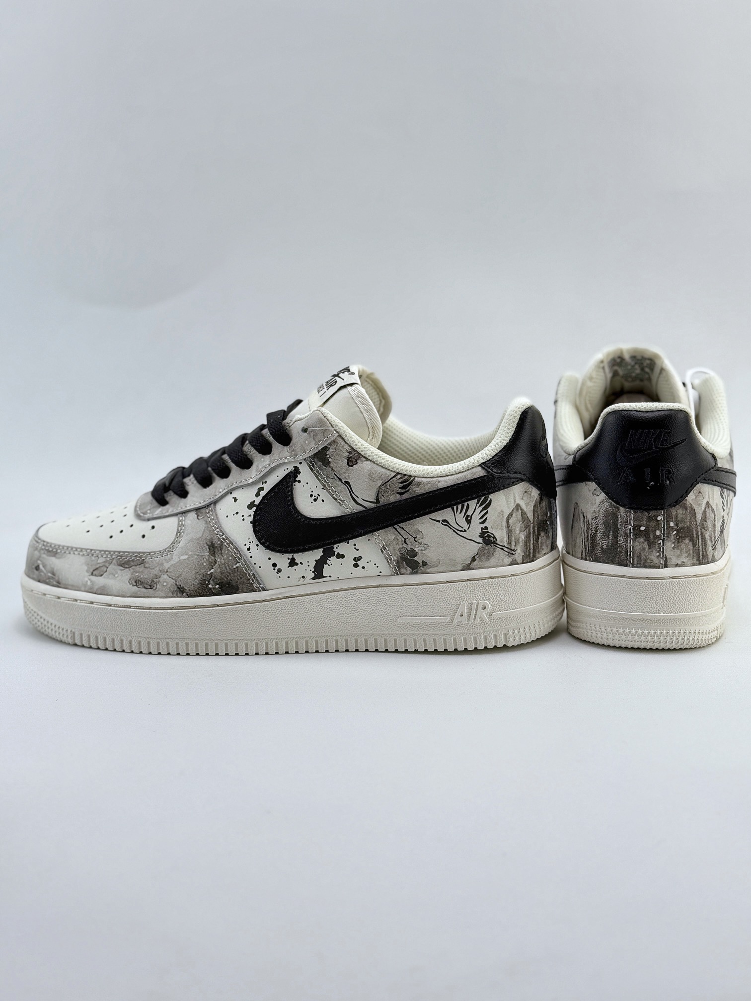 Nike Air Force 1 Low 07 中国风 水墨定制 黑白 BL1522-089