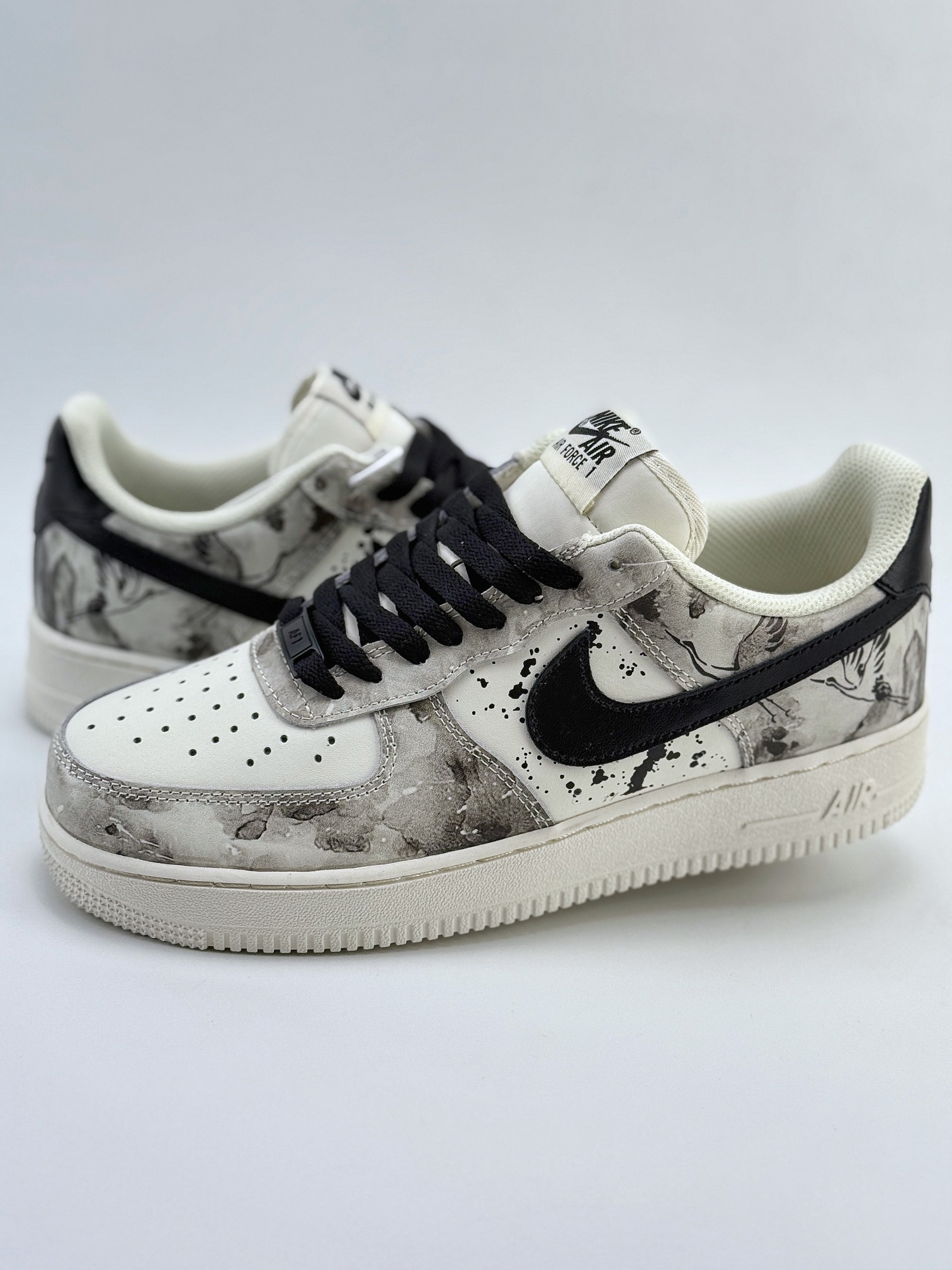 Nike Air Force 1 Low 07 中国风 水墨定制 黑白 BL1522-089