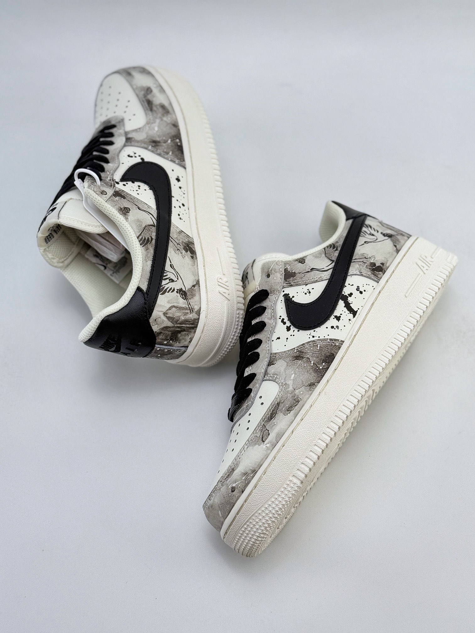 Nike Air Force 1 Low 07 中国风 水墨定制 黑白 BL1522-089