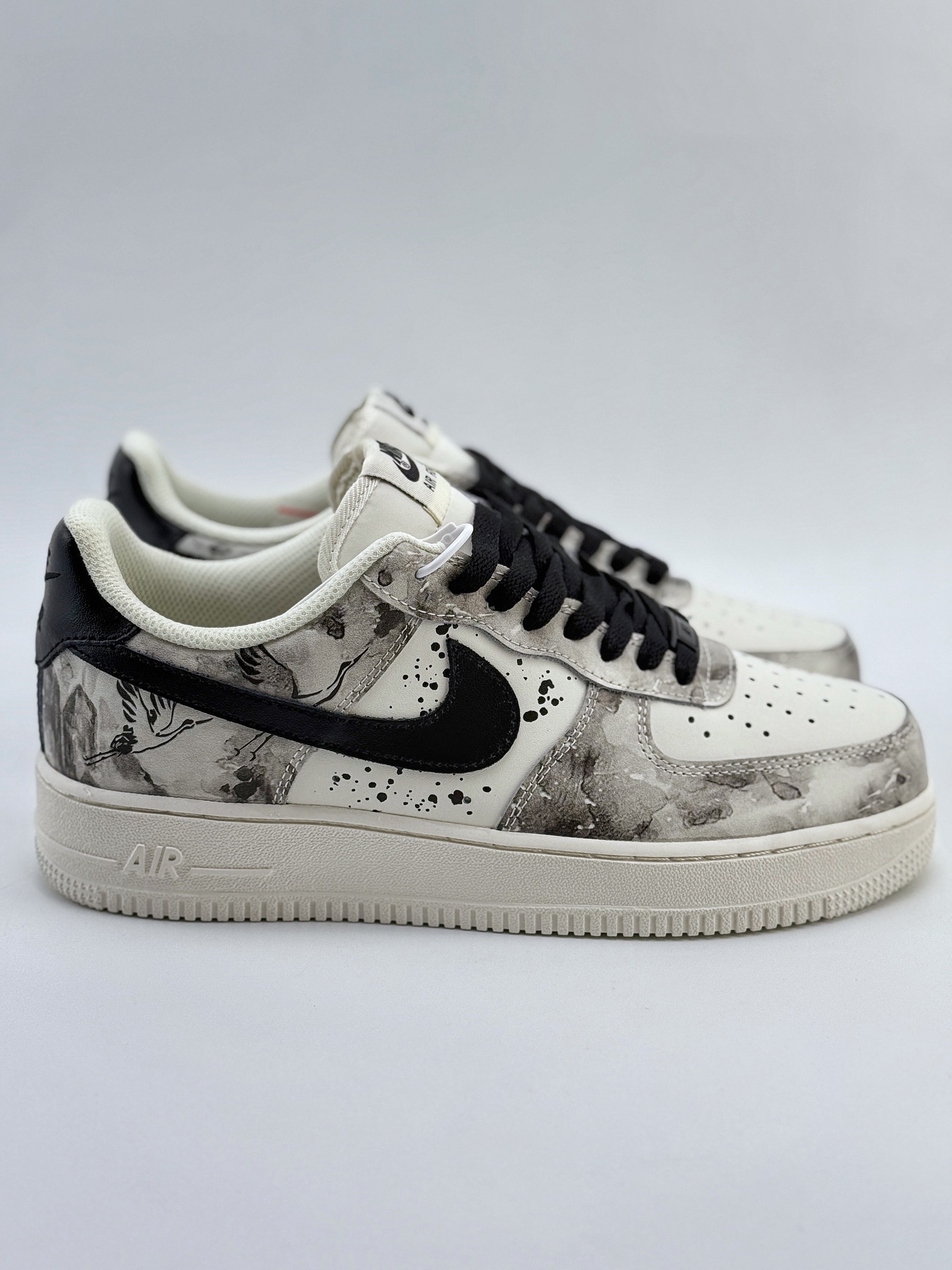 Nike Air Force 1 Low 07 中国风 水墨定制 黑白 BL1522-089