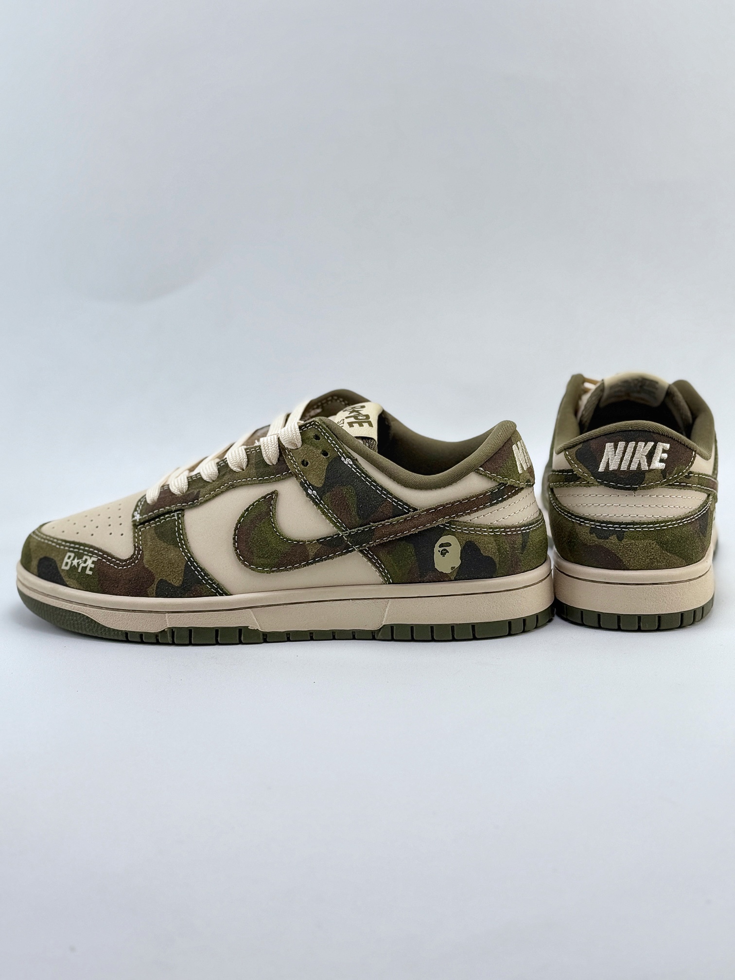 Nike SB Dunk Low x BAPE 米黄迷彩军绿  CH6336-230