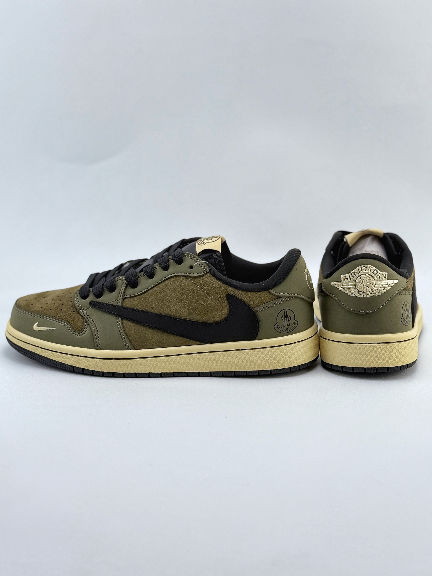 Travis Scott x Nike Air Jordan 1 Low x Moncler Air Jordan 1 Low 反转军绿黑小钩倒钩 CH6336-007