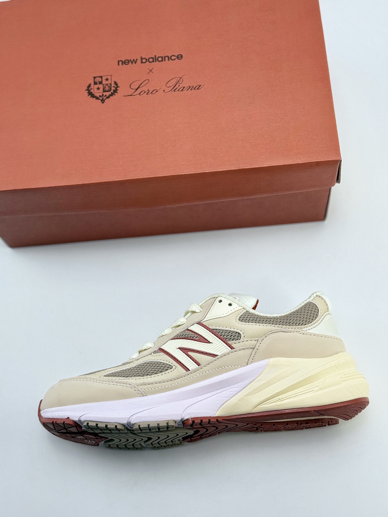 New Balance x Loro Piana NB990 V6系列 版本 美产元祖灰色 复古休闲跑步鞋   U990LP6HD