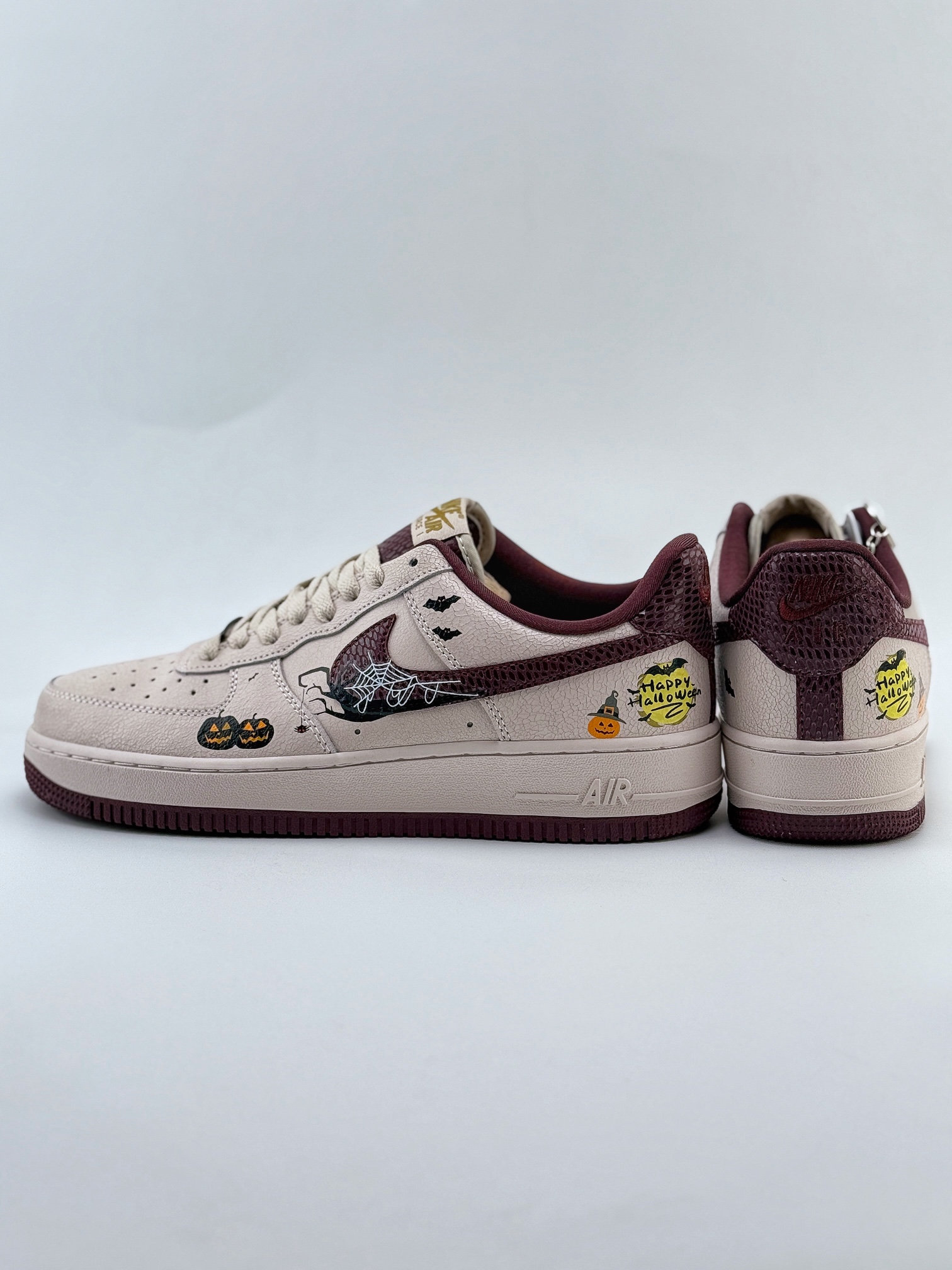 Nike Air Force 1 Low 07 龟裂 万圣节涂鸦 酒红  XL2321-888