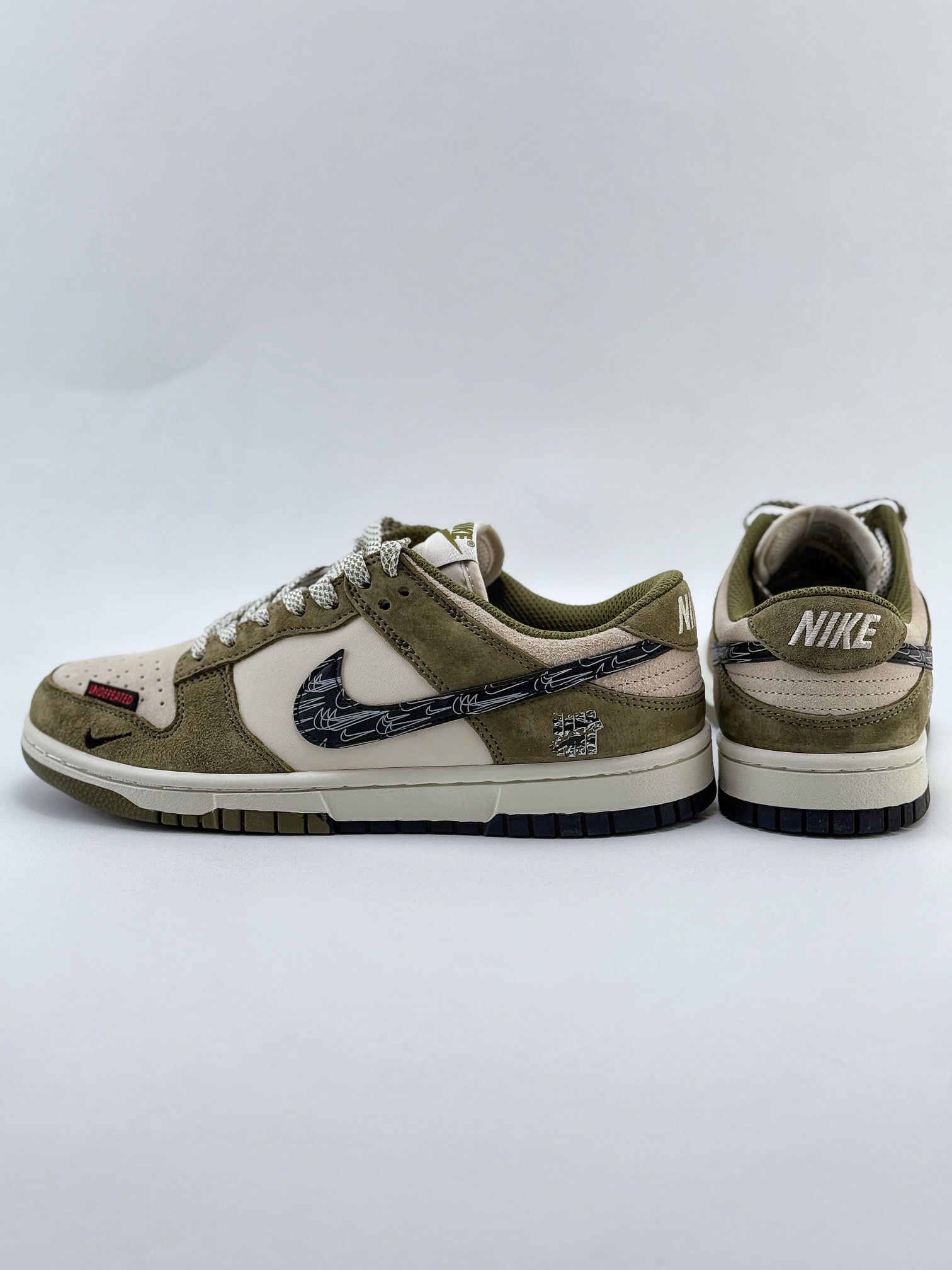 Nike SB Dunk Low x UNDEFDATED 米绿翻毛 多重黑钩  DJ2024-037