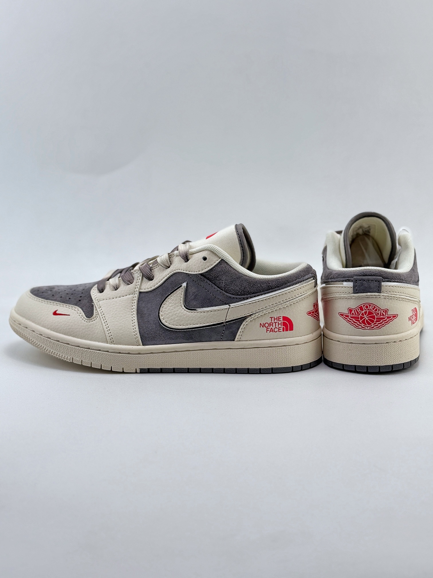 Air Jordan 1 Retro Low x The North Face 米灰红小钩   SJ9950-039