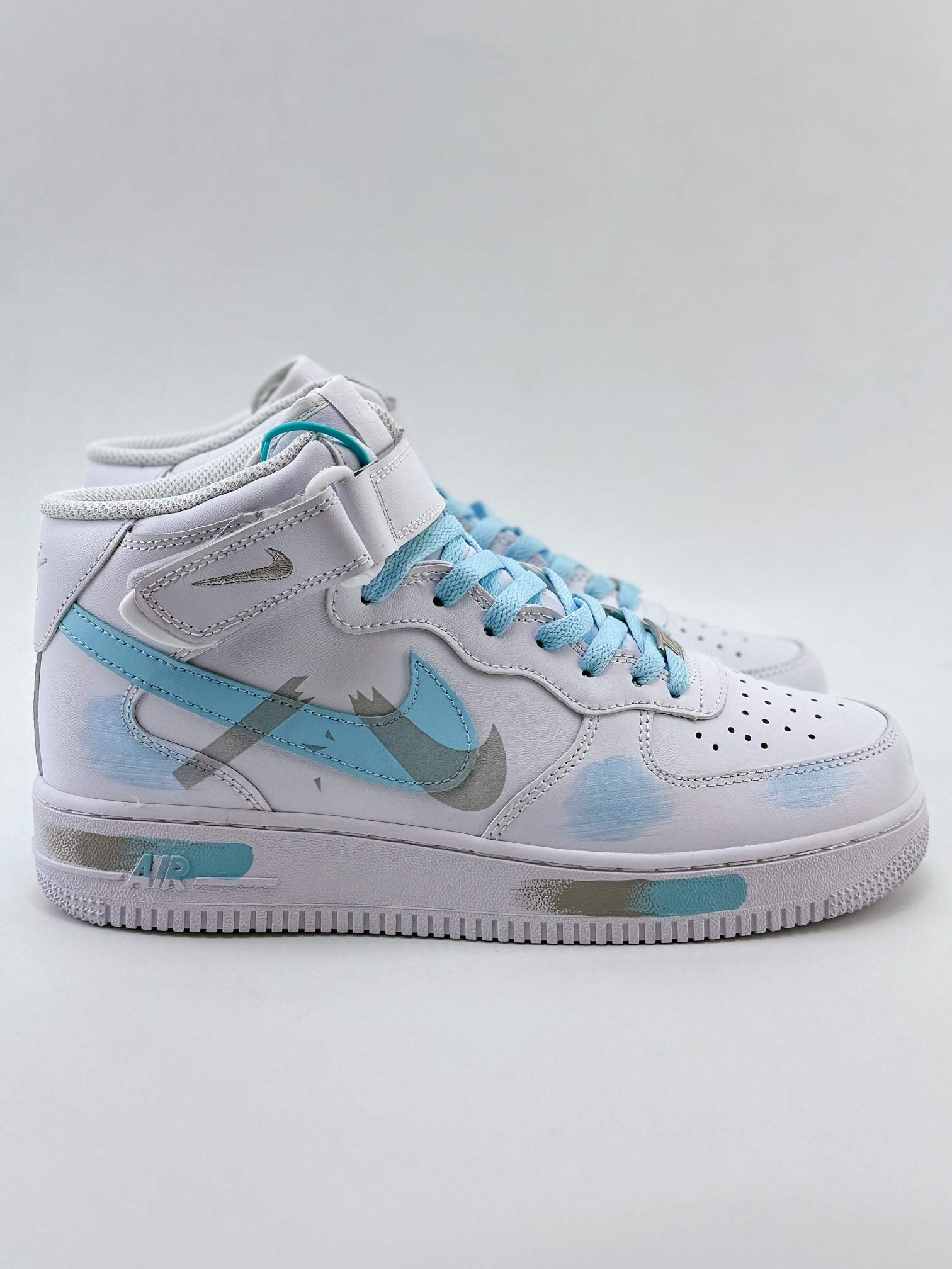 Nike Air Force 1 Mid 07 特色涂鸦 断裂时空三钩 白蓝灰 CW2289-111