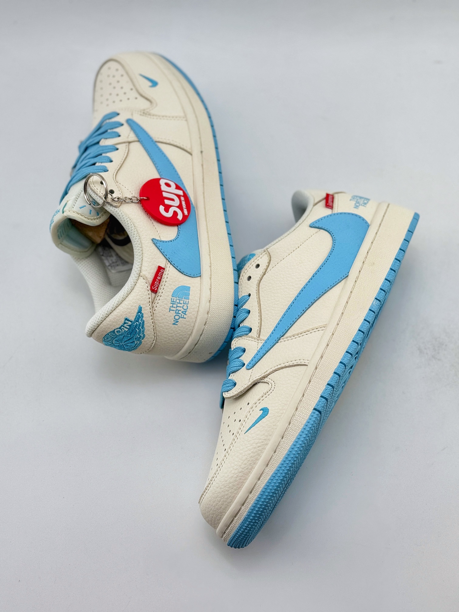 Travis Scott x Nike Air Jordan 1 Low x Supreme x The North Face Air Jordan 1 Low 反转米蓝小钩倒钩 DIY1688-002