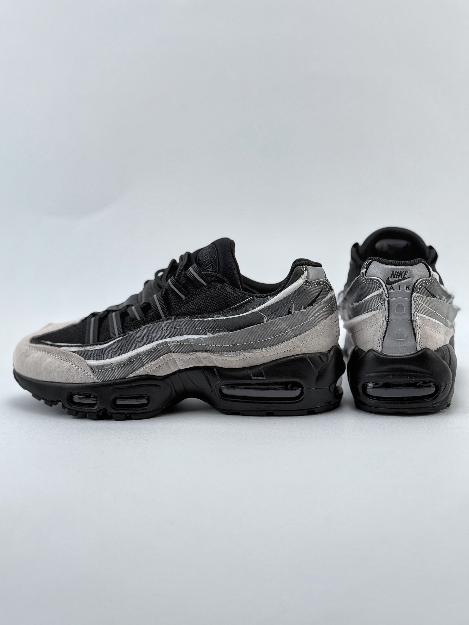 渠道订单NK Air Max 95 x CDG 黑白灰 全新配色95子弹复古联名减震气垫跑步鞋 CU8406-101