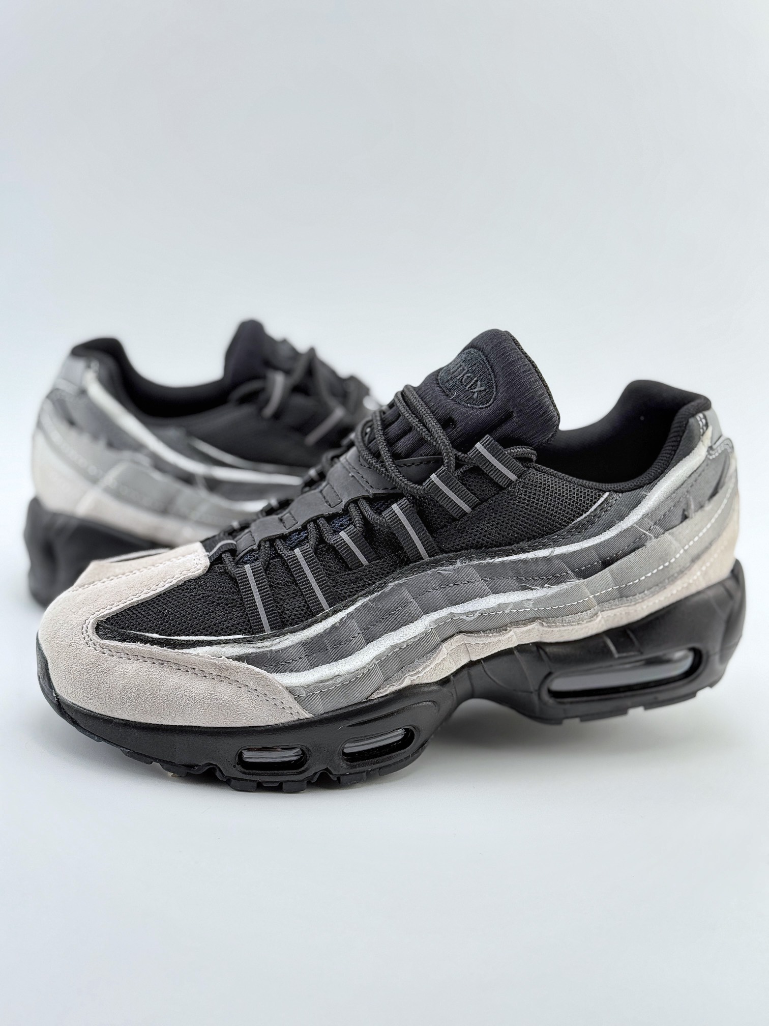 渠道订单NK Air Max 95 x CDG 黑白灰 全新配色95子弹复古联名减震气垫跑步鞋 CU8406-101