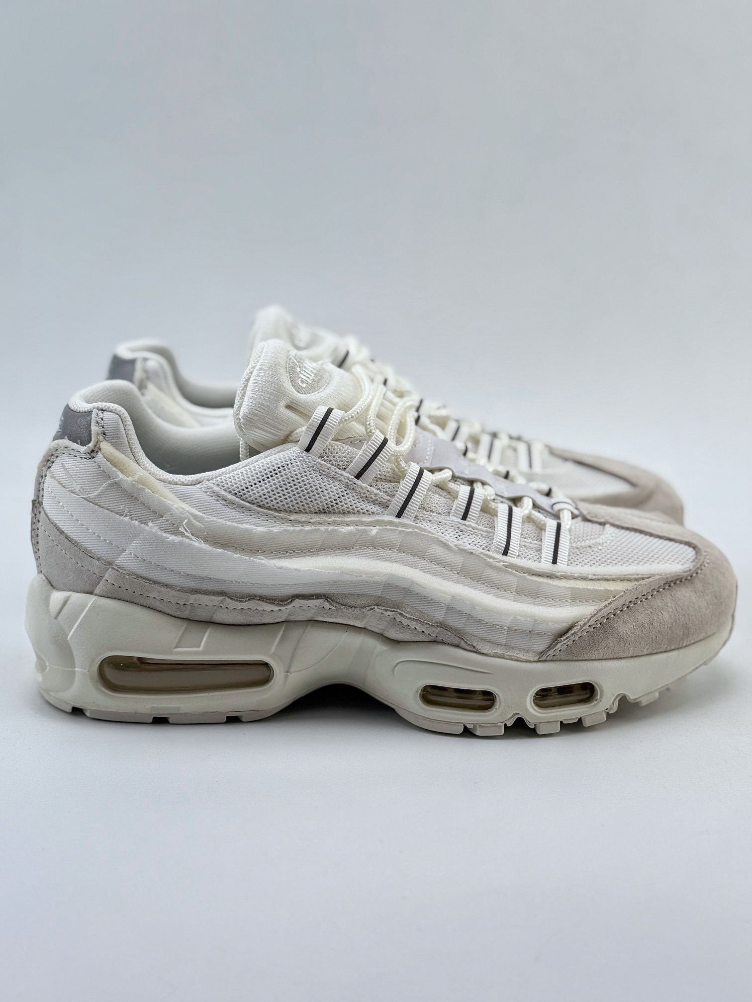 渠道订单NK Air Max 95 x CDG 纯白 全新配色95子弹复古联名减震气垫跑步鞋 CU8406-100