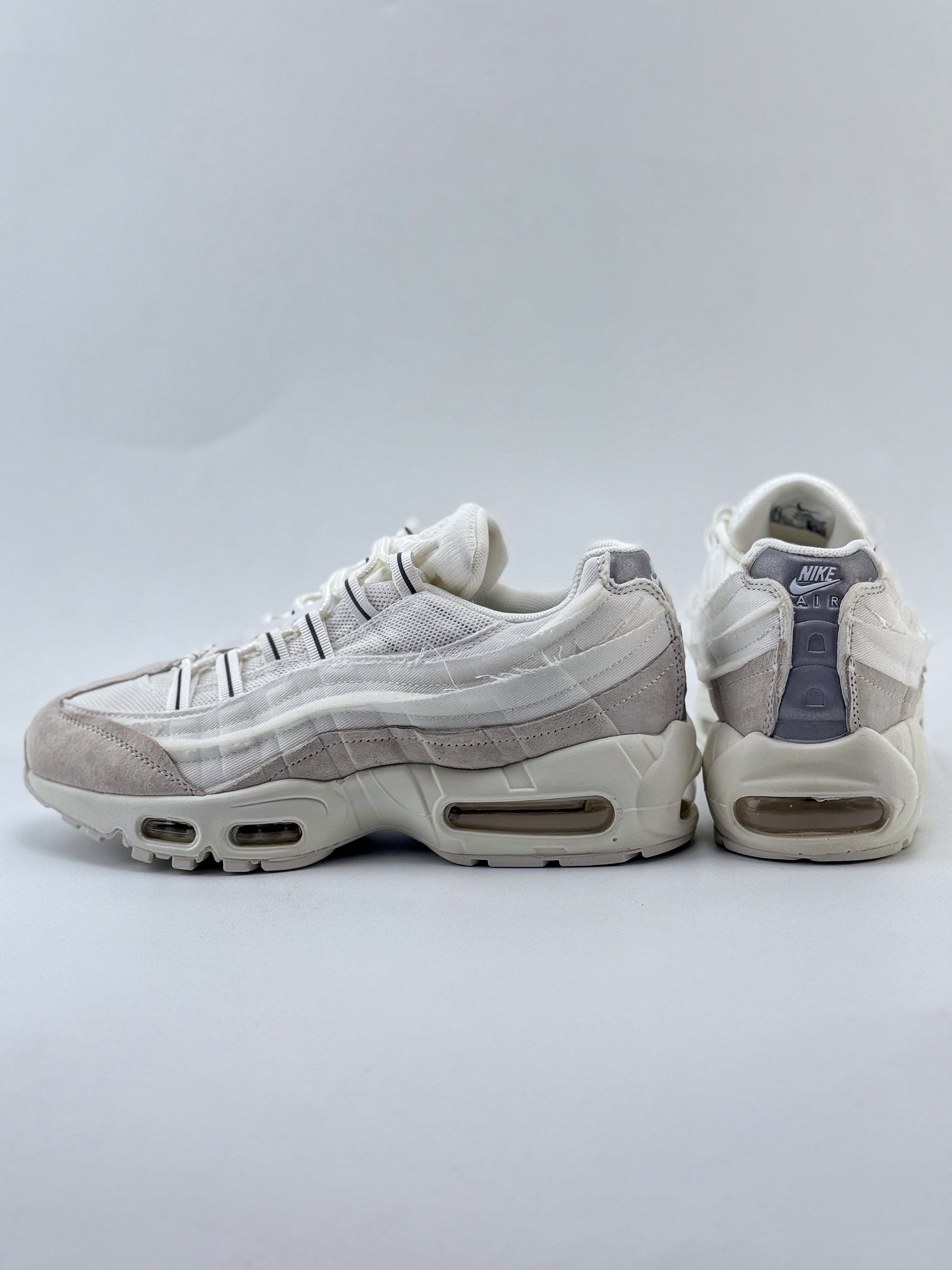 渠道订单NK Air Max 95 x CDG 纯白 全新配色95子弹复古联名减震气垫跑步鞋 CU8406-100