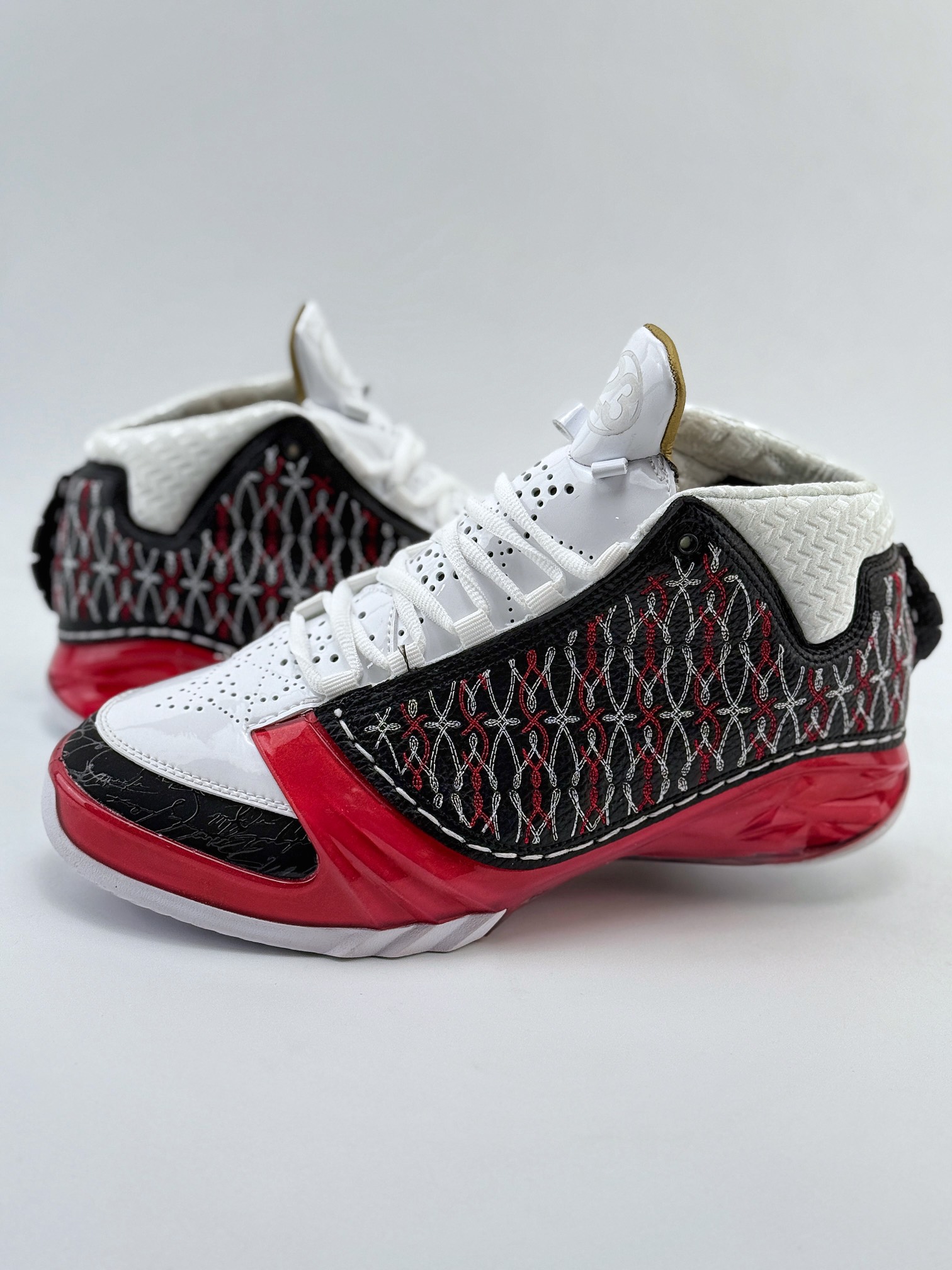 Air Jordan 23 Falso
 Zapatos Zapatillas deportivas Air Jordan Negro Rojo Plata Blanco Talla Tejidos Tpu Tejido Blusa alta