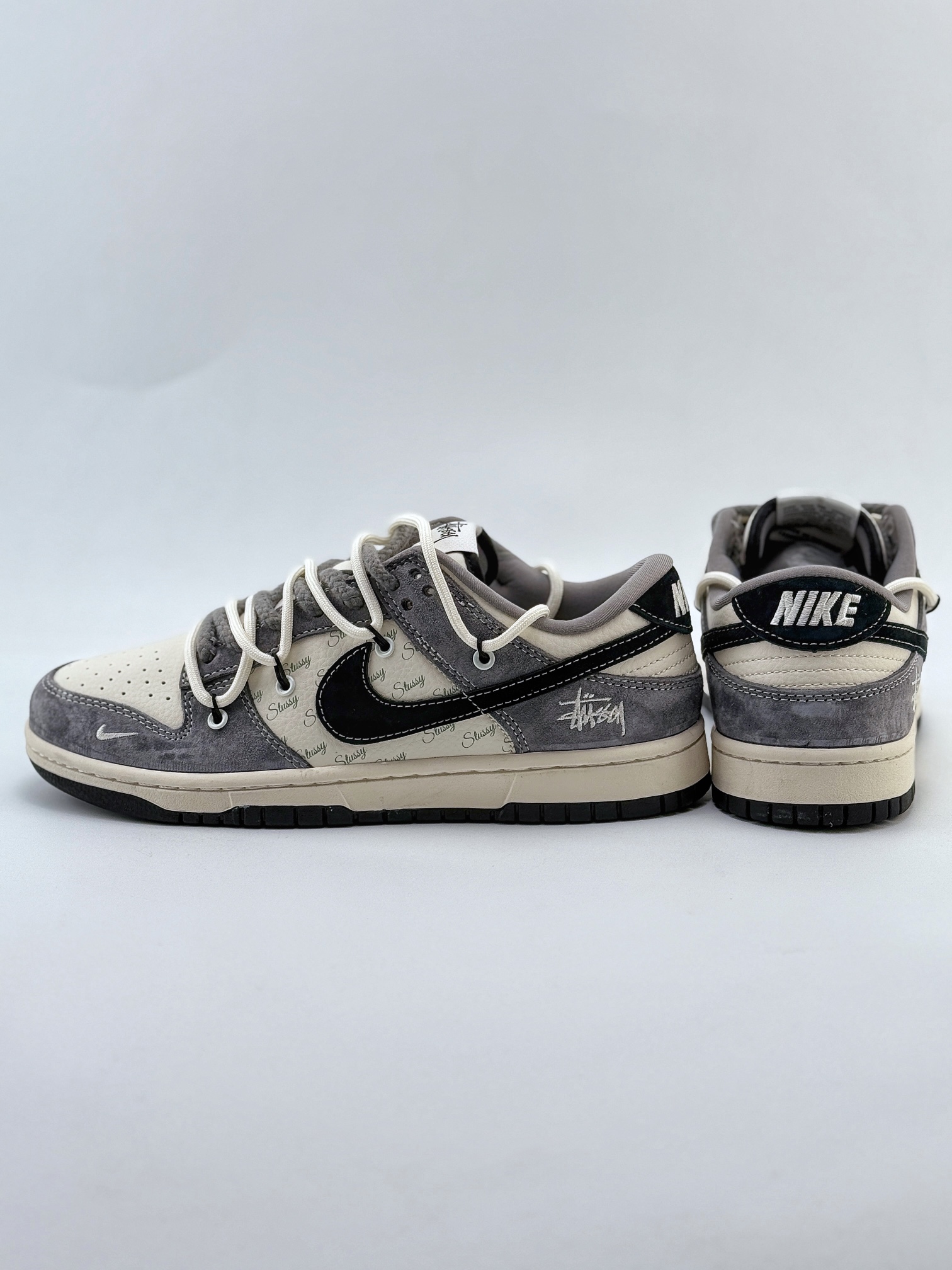 Nike SB Dunk Low x Stussy 米灰黑绑带 SJ2068-305