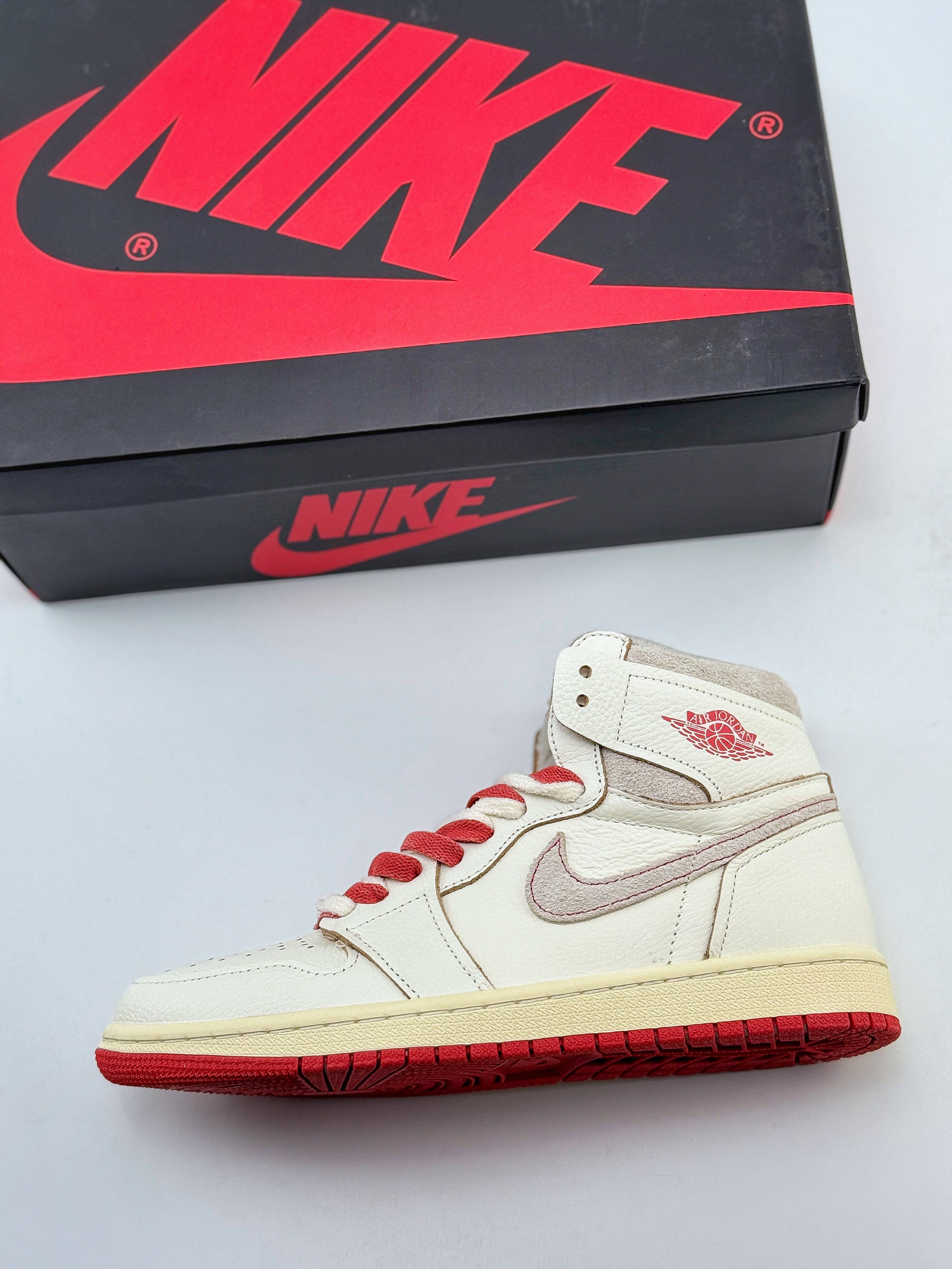 莞产原底面 市售性价比之王 Air Jordan 1 Retro High OG ”Sail/Cinnabar” 米橙 DB4612-100