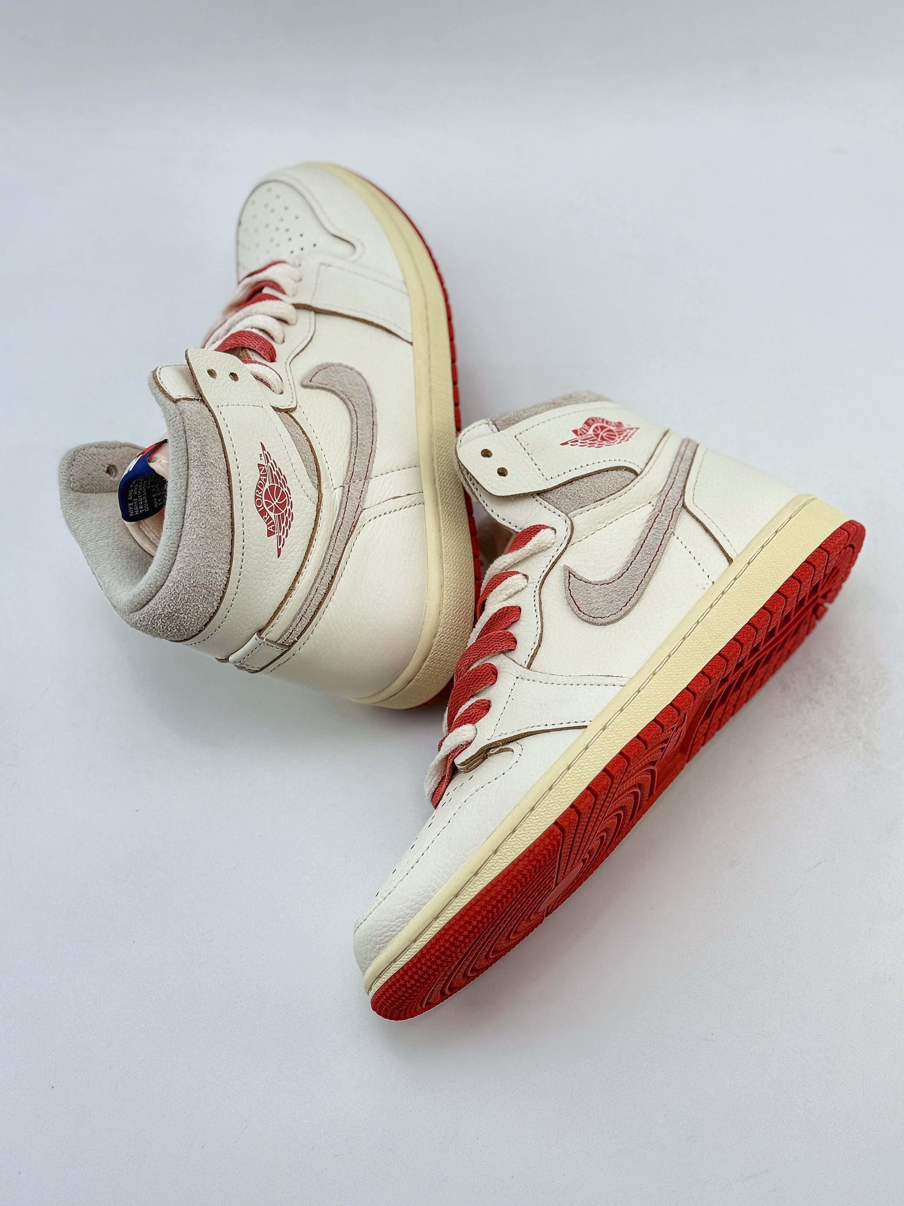 莞产原底面 市售性价比之王 Air Jordan 1 Retro High OG ”Sail/Cinnabar” 米橙 DB4612-100