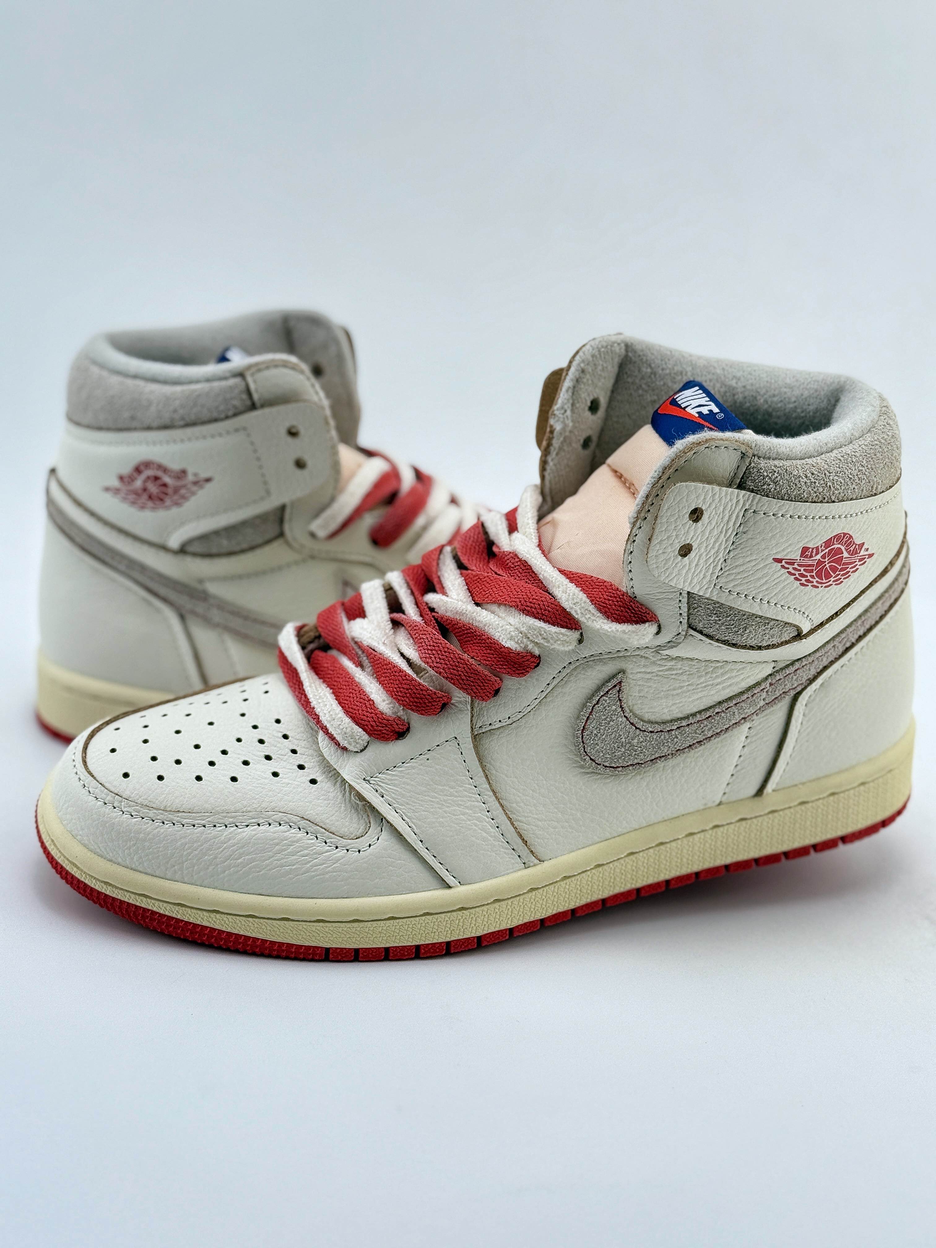 莞产原底面 市售性价比之王 Air Jordan 1 Retro High OG ”Sail/Cinnabar” 米橙 DB4612-100