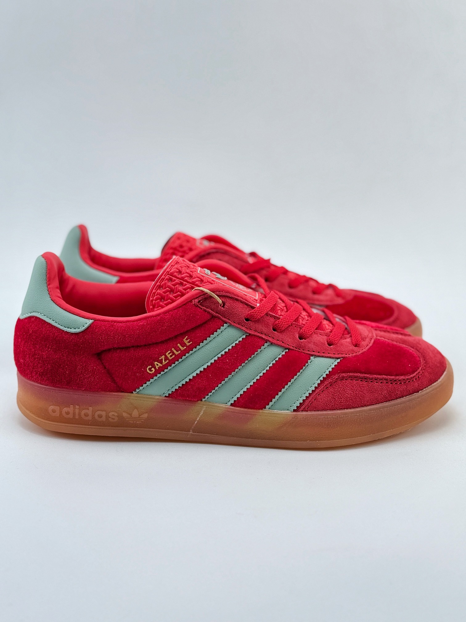 adidas Originals Gazelle INdoor 红 三叶草休闲防滑耐磨低帮板鞋 IG6786