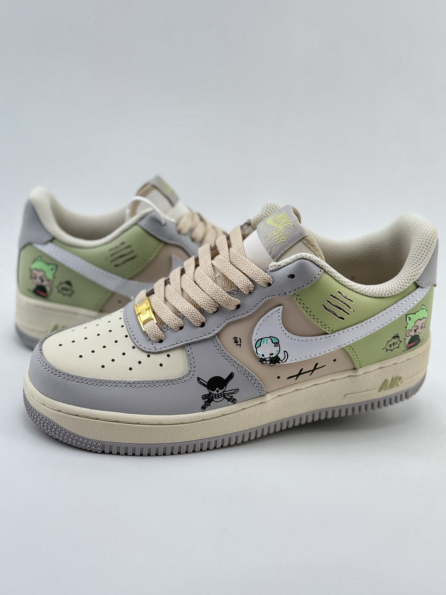 Nike Air Force 1 Low 07 索隆涂鸦 米灰绿 CJ0304-510