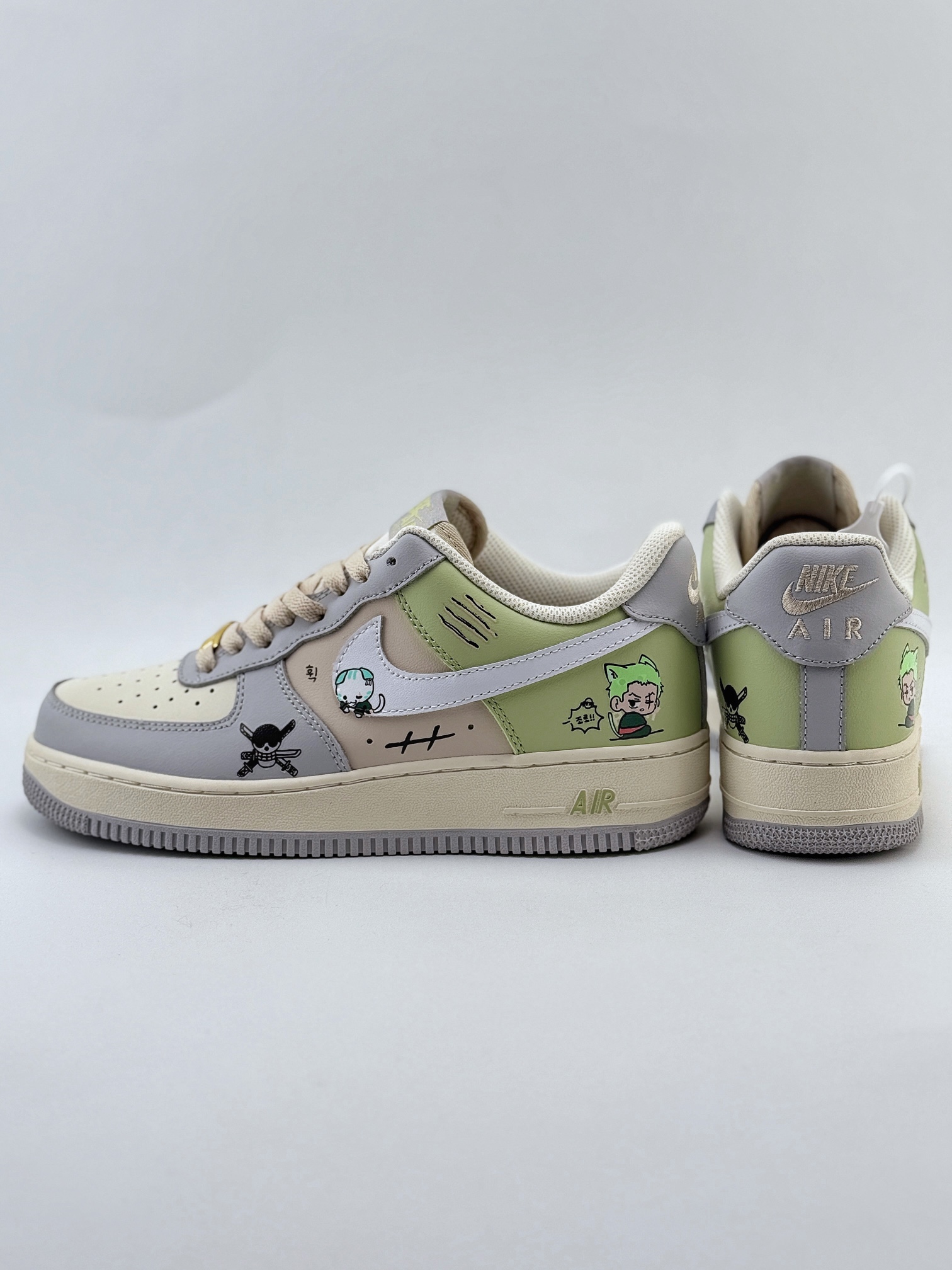 Nike Air Force 1 Low 07 索隆涂鸦 米灰绿 CJ0304-510