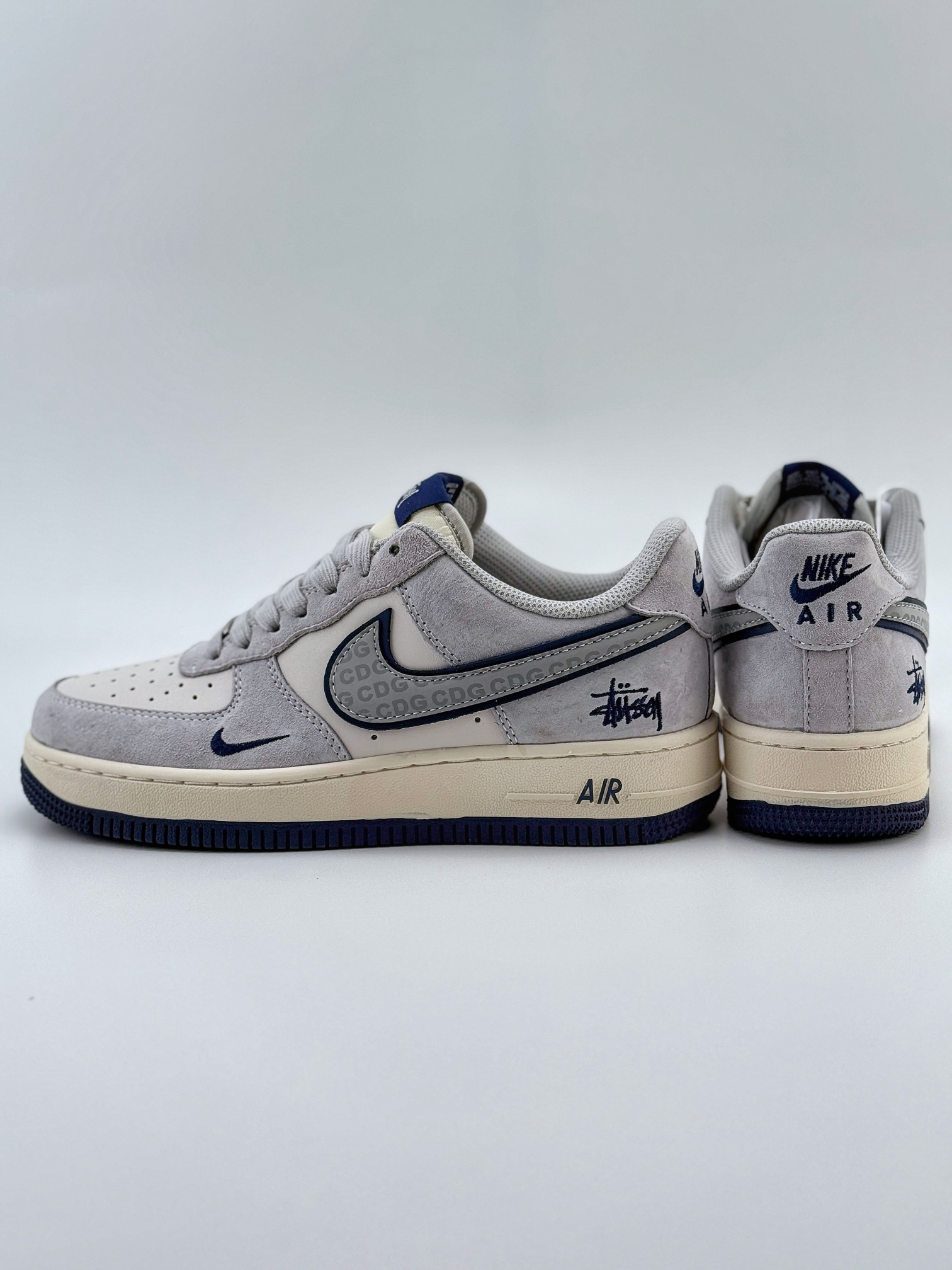 Nike Air Force 1 Low 07 x Stussy 米灰蓝翻毛小钩 XZ3318-028