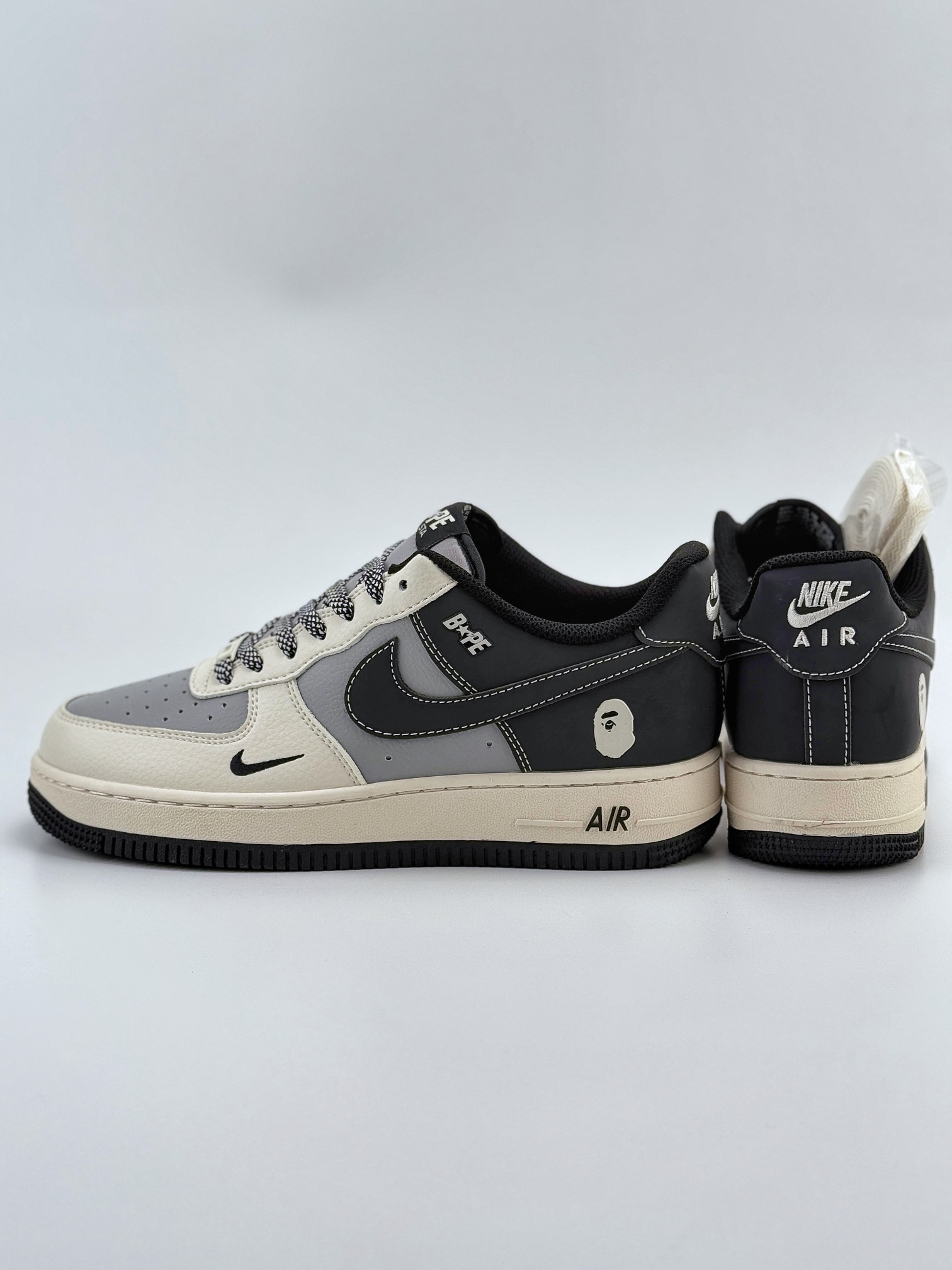 Nike Air Force 1 Low 07 x BAPE 米灰黑小钩满天星 BB6566-209