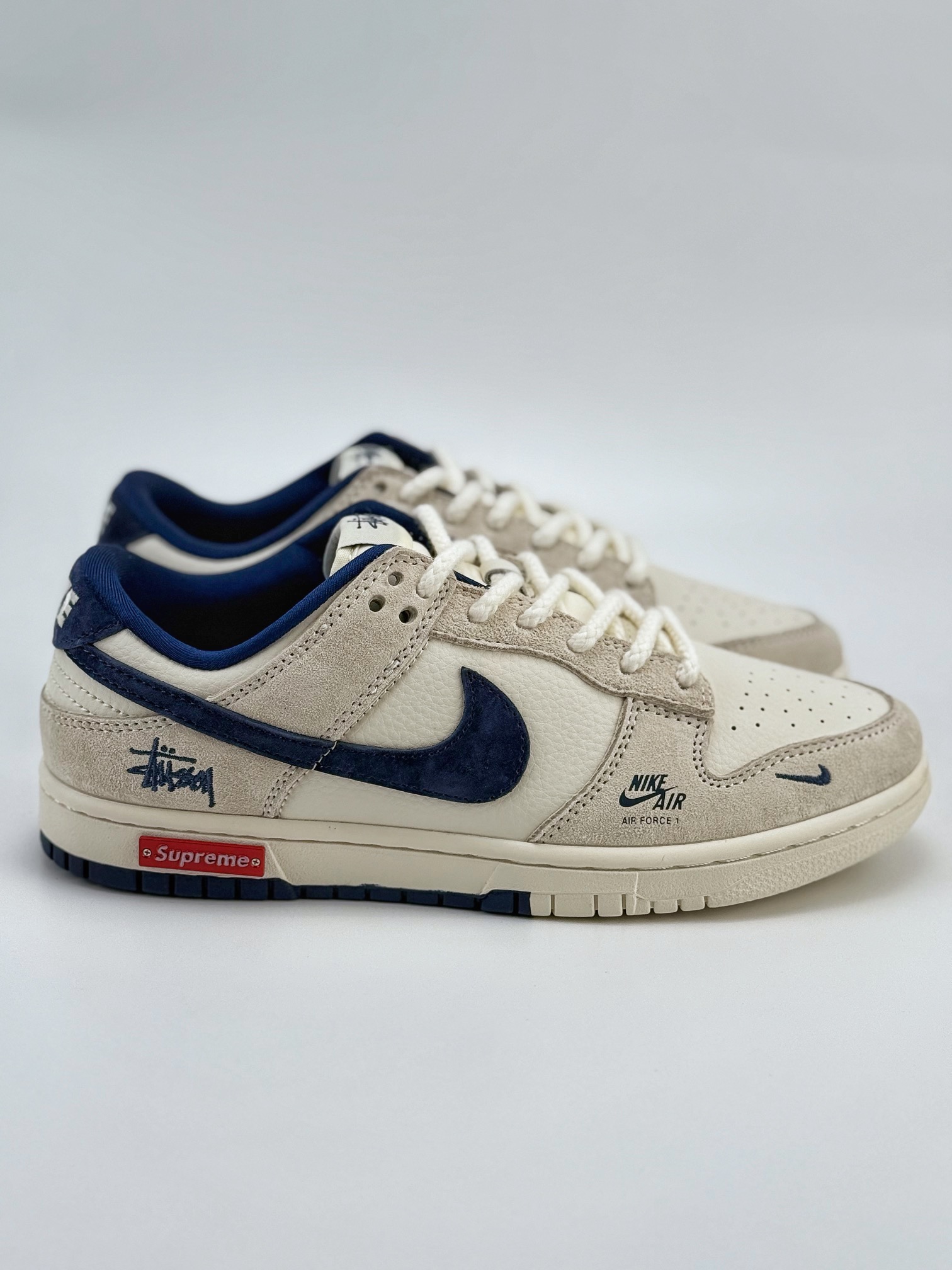 Nike SB Dunk Low x Stussy x Supreme 白蓝小钩麻绳鞋带 SJ2068-271