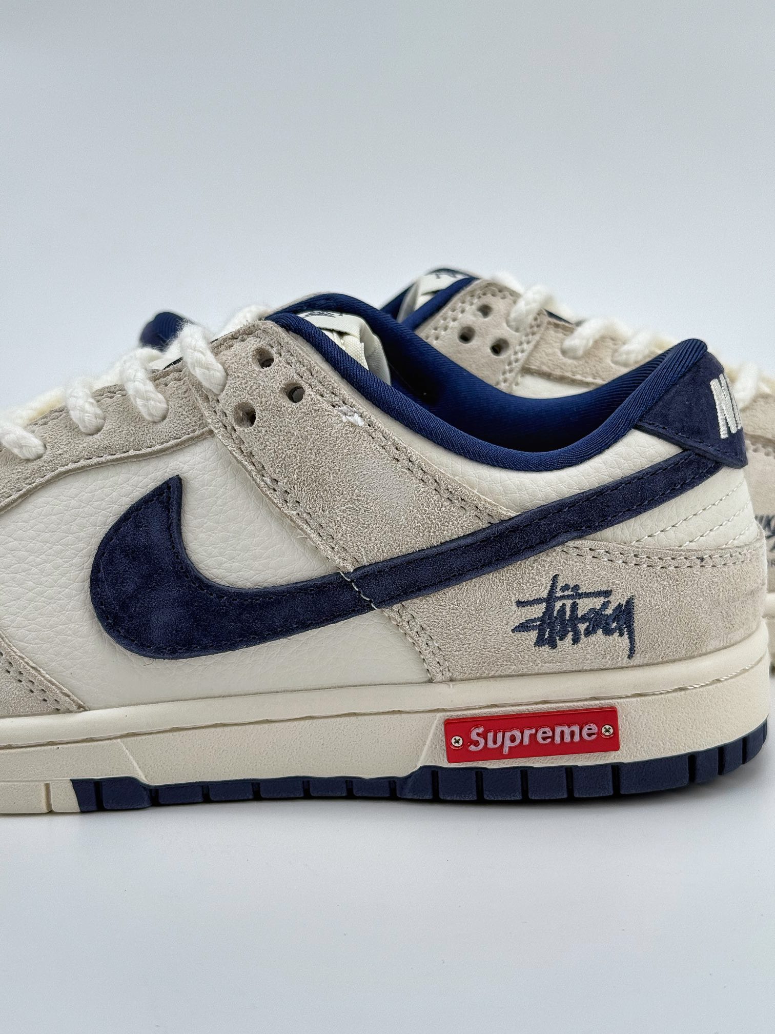 Nike SB Dunk Low x Stussy x Supreme 白蓝小钩麻绳鞋带 SJ2068-271