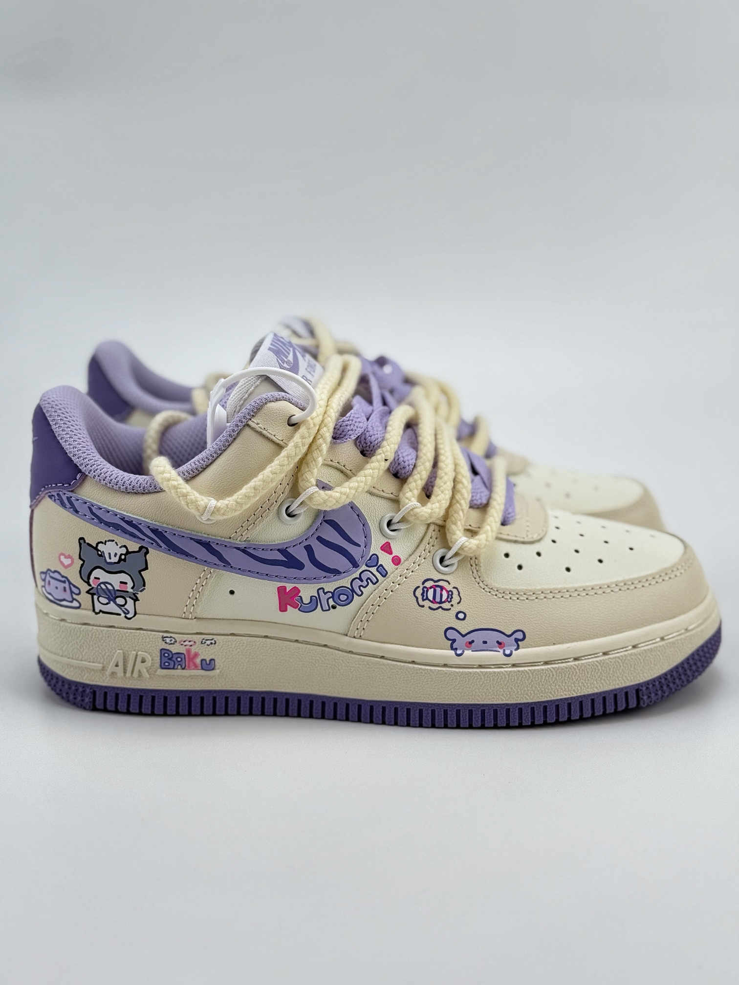 Nike Air Force 1 Low 07 库洛米涂鸦绑带 白紫 BD7701-220