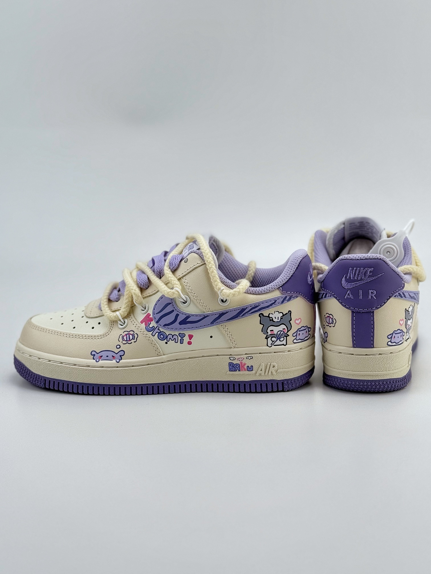 Nike Air Force 1 Low 07 库洛米涂鸦绑带 白紫 BD7701-220