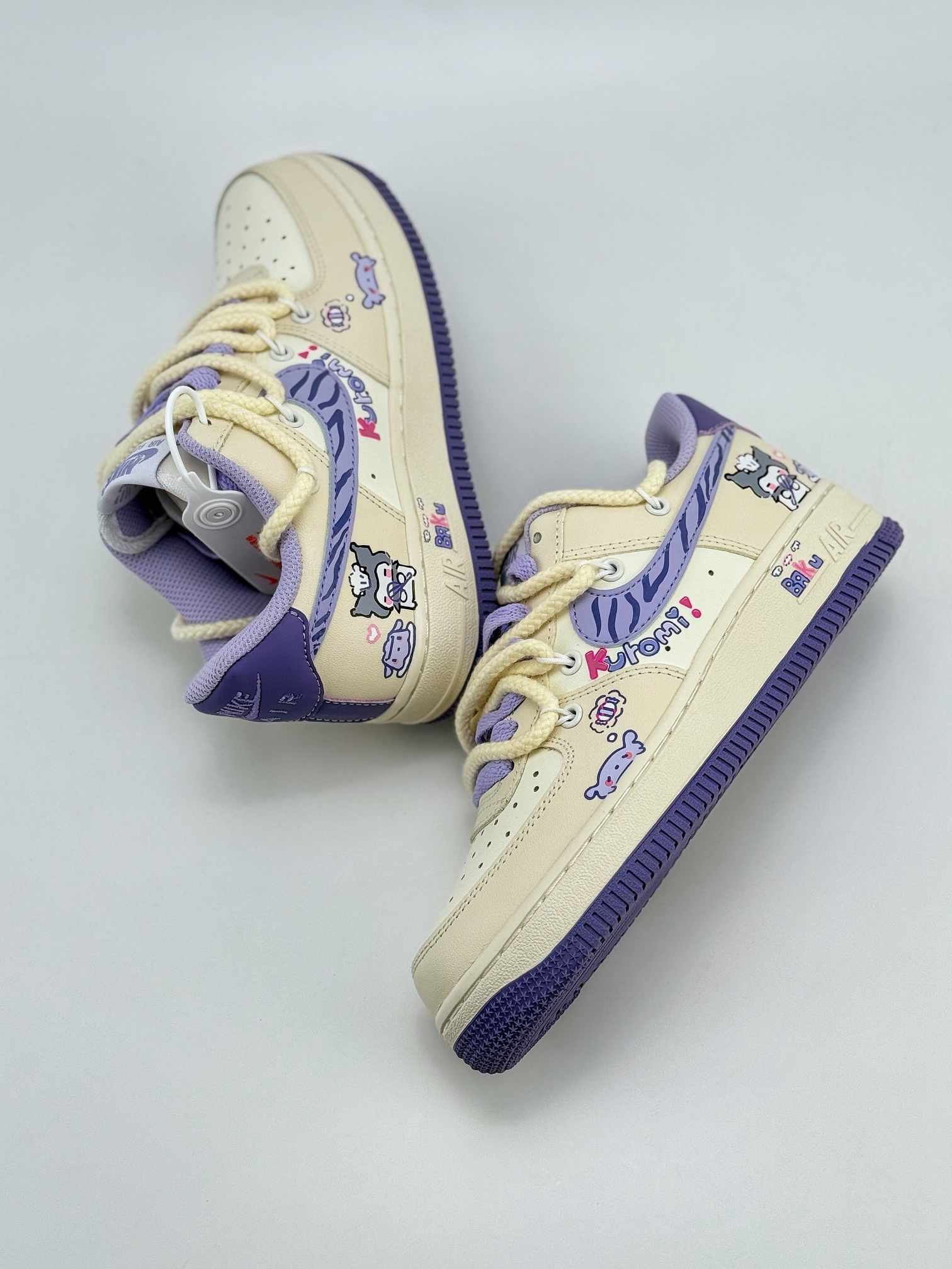 Nike Air Force 1 Low 07 库洛米涂鸦绑带 白紫 BD7701-220