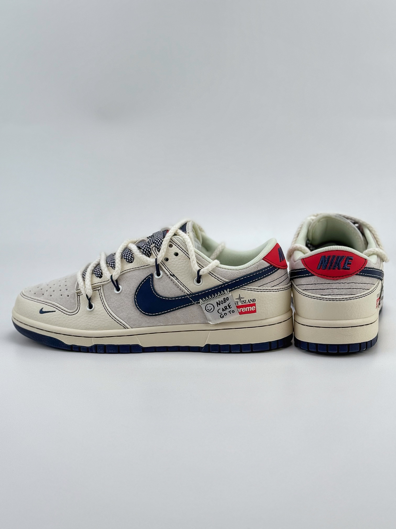 Nike SB Dunk Low x Supreme x Stone Island 白蓝红小钩绑带满天星 YX5056-201