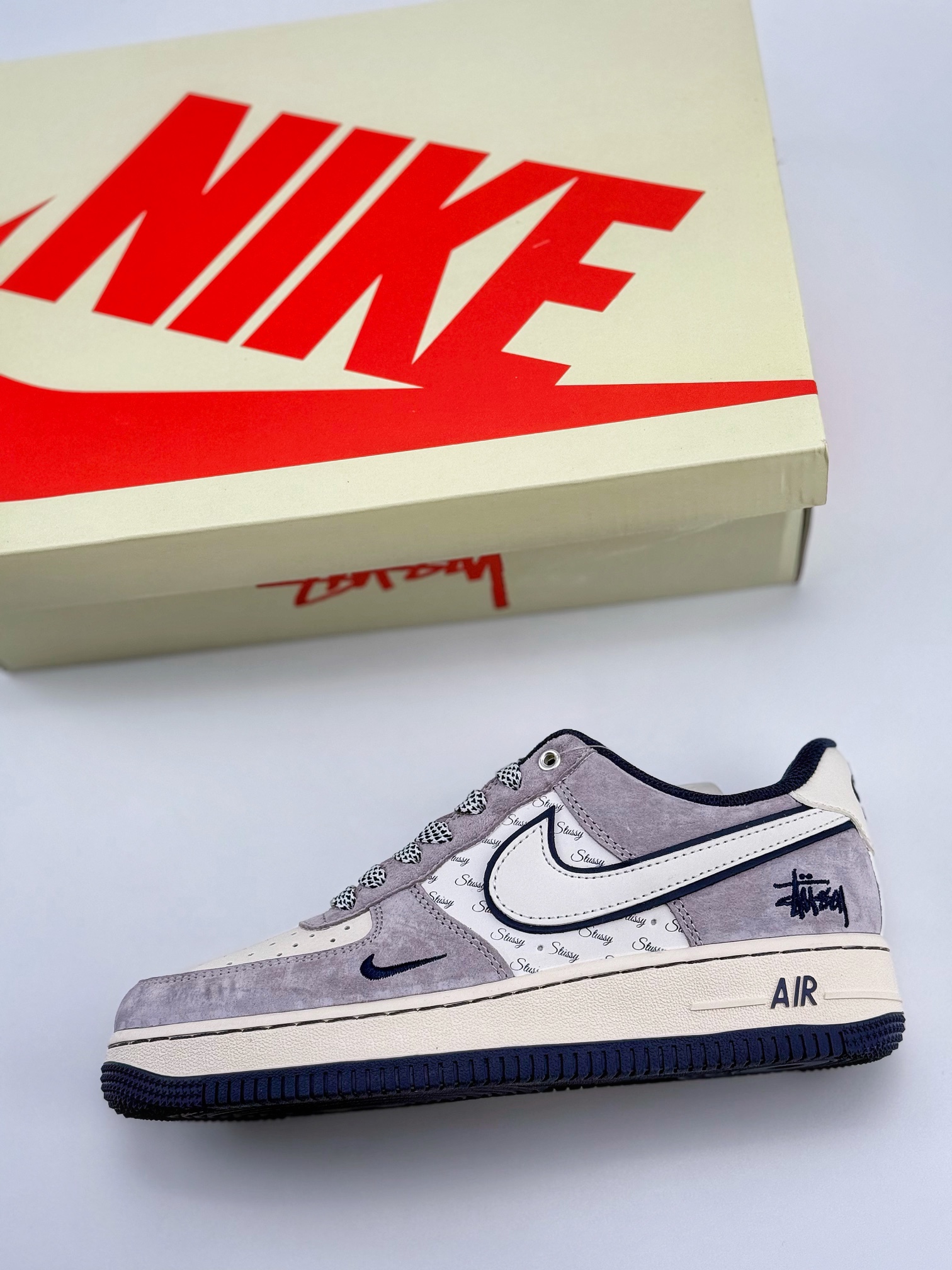 Nike Air Force 1 Low 07 x Stussy 米灰蓝小钩满天星 SJ6698-006