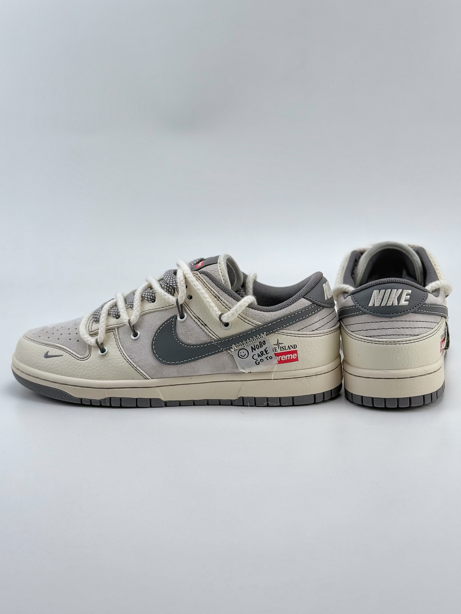 Nike SB Dunk Low x Supreme x Stone Island 白灰小钩绑带满天星 YX5066-203