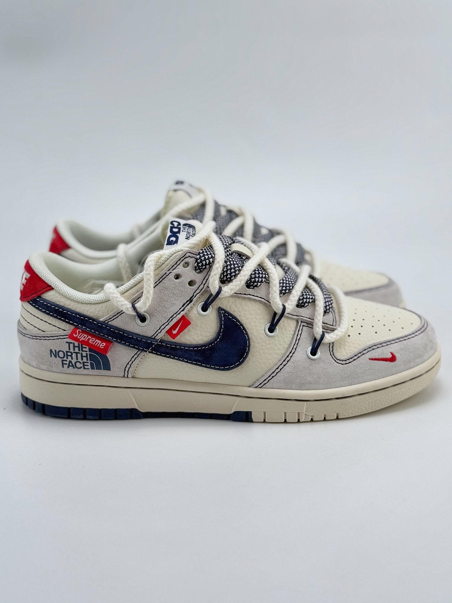 Nike SB Dunk Low x The North Face x Supreme x CDG 米蓝红小钩绑带满天星 YX5066-232