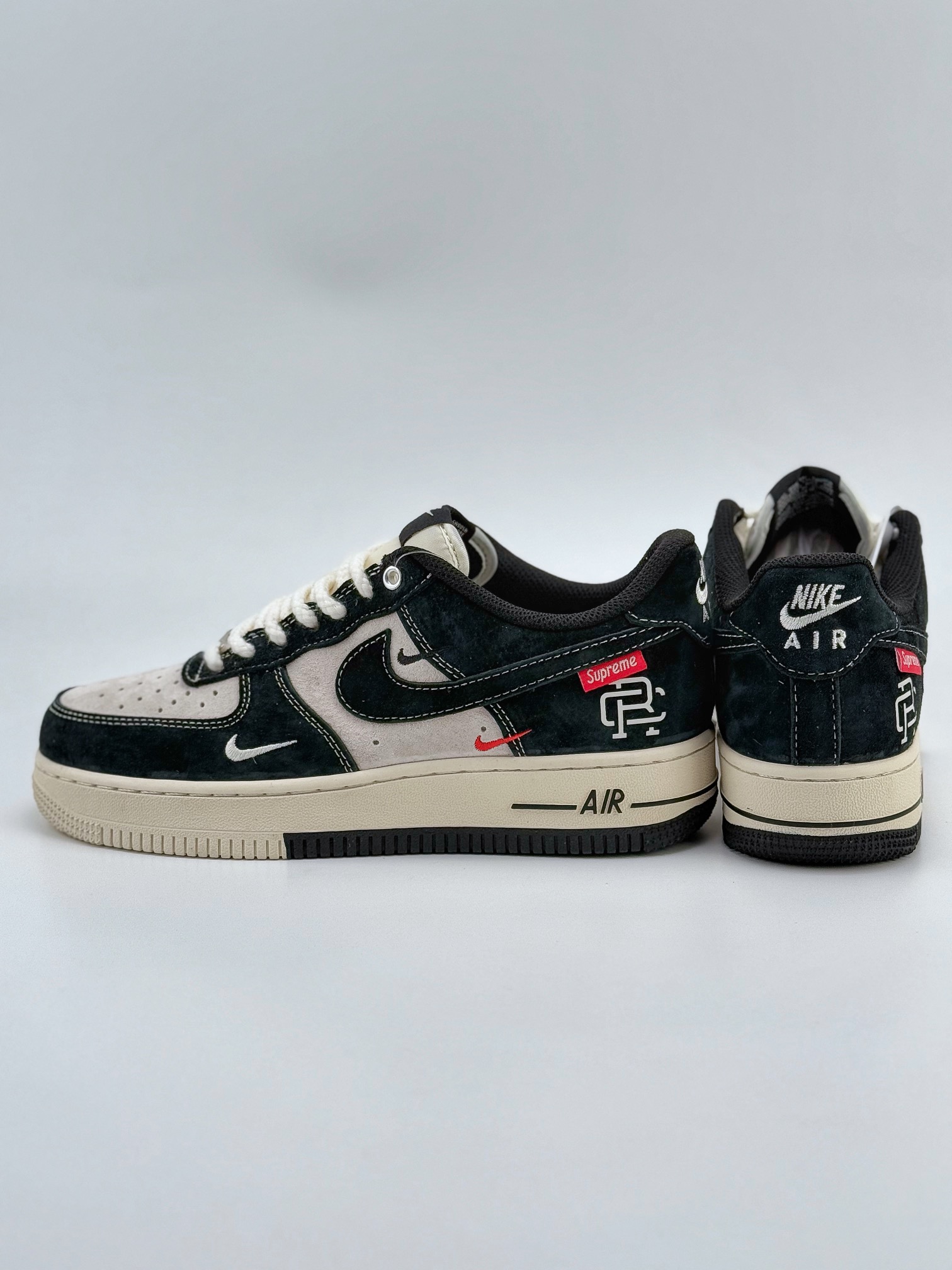 Nike Air Force 1 Low 07 x Supreme x Reigning Champ 米黑三小钩麻绳鞋带  SJ6698-019