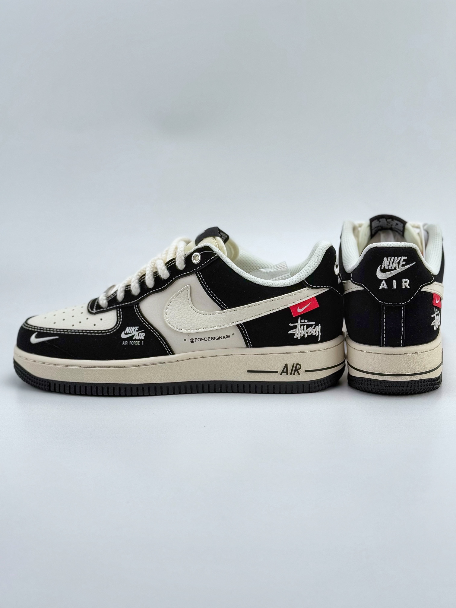 Nike Air Force 1 Low 07 x Stussy 白黑小钩麻绳绑带 SJ6698-014