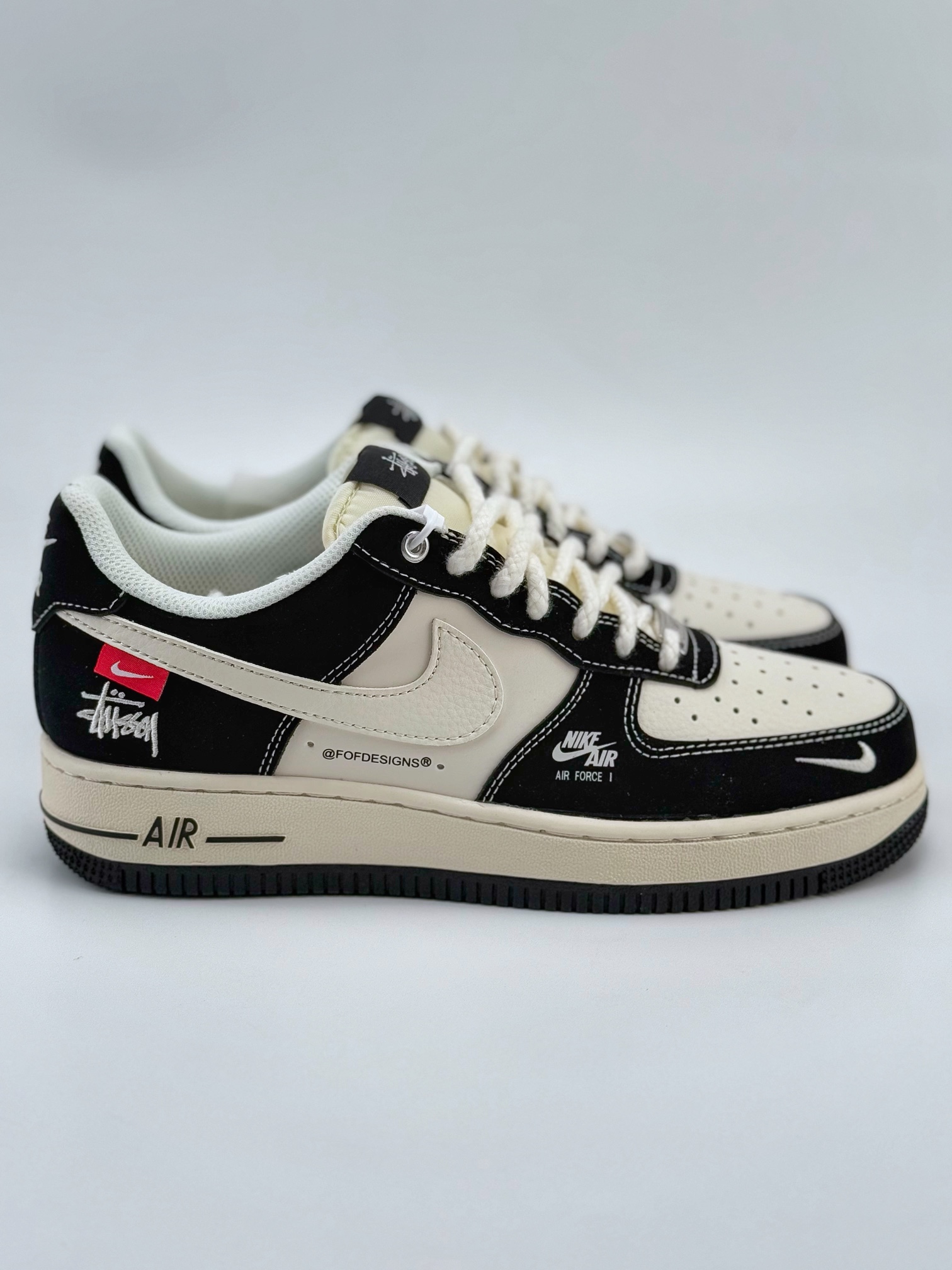 Nike Air Force 1 Low 07 x Stussy 白黑小钩麻绳绑带 SJ6698-014