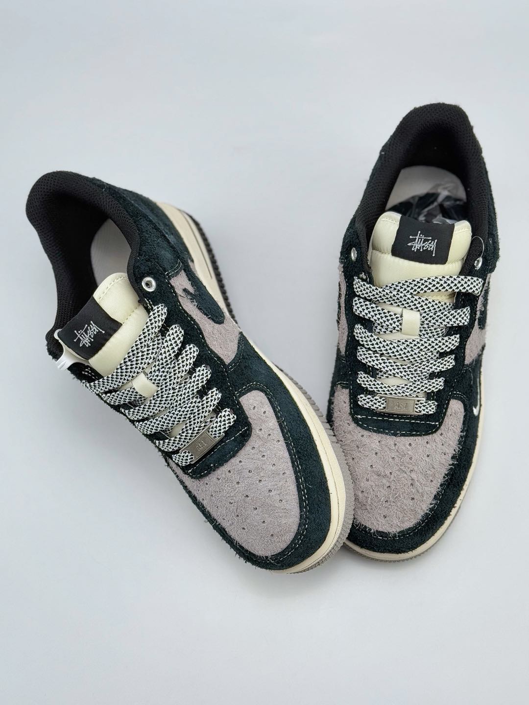 180 Nike Air Force 1 Low 07 x Stussy 黑灰翻毛小钩满天星 SJ6698-017