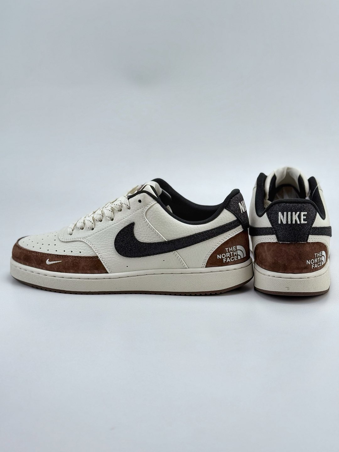 Nike Court Vision Low x The North Face 白棕黑小钩满天星 休闲运动板鞋 FD5188-125