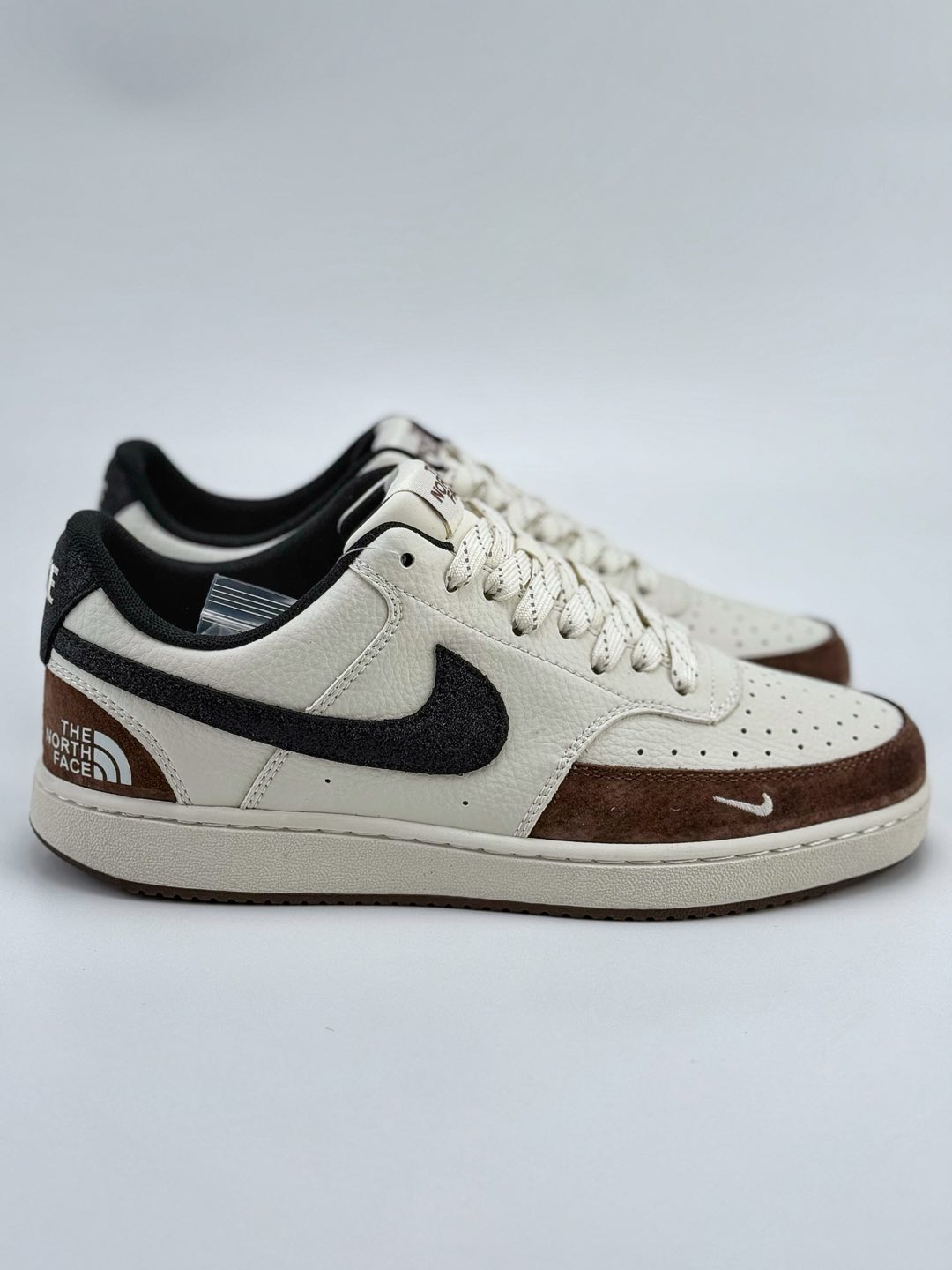 Nike Court Vision Low x The North Face 白棕黑小钩满天星 休闲运动板鞋 FD5188-125