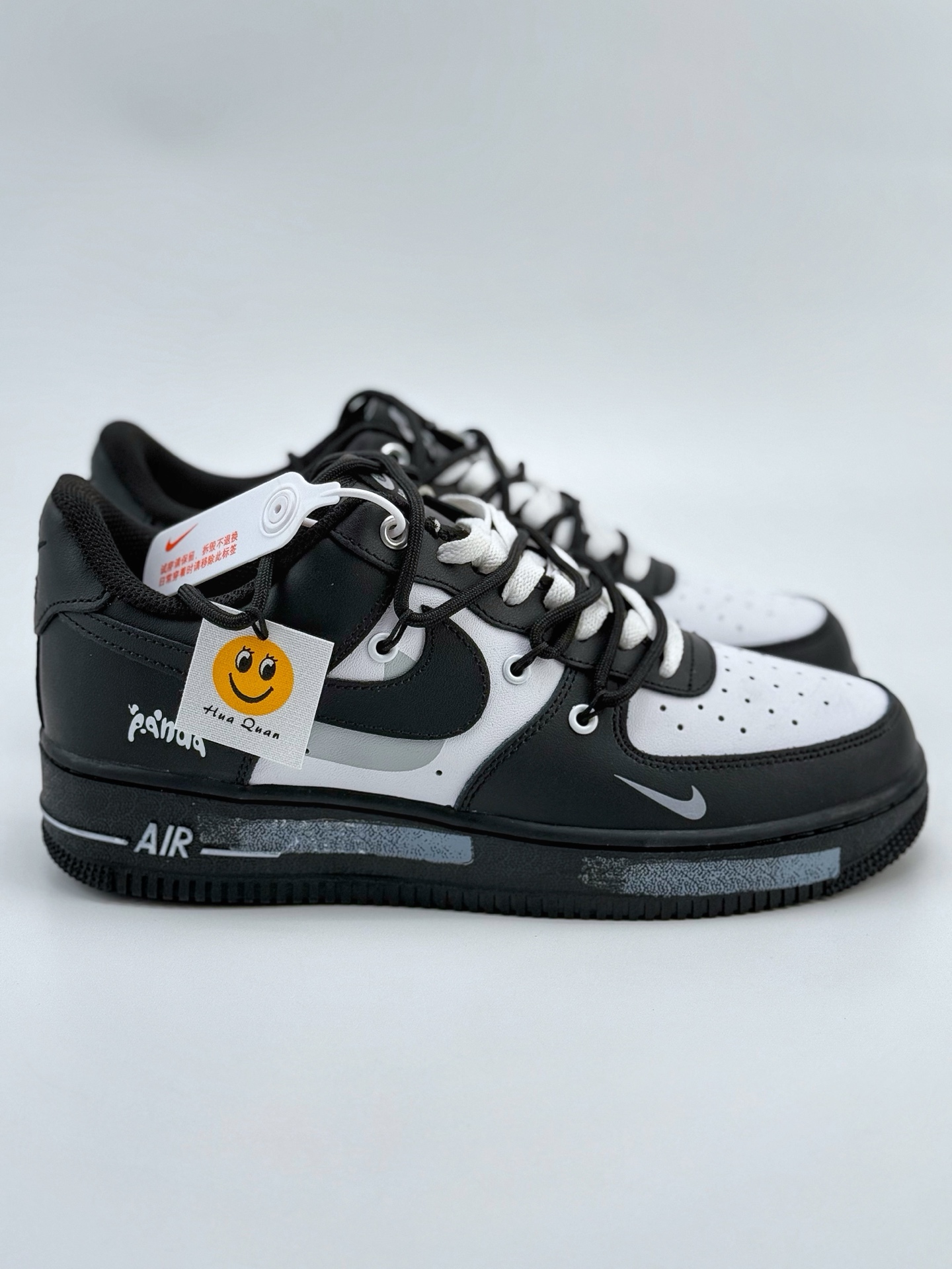 Nike Air Force 1 Low 07 黑白小钩绑带 笑脸贴布  CV9879-542