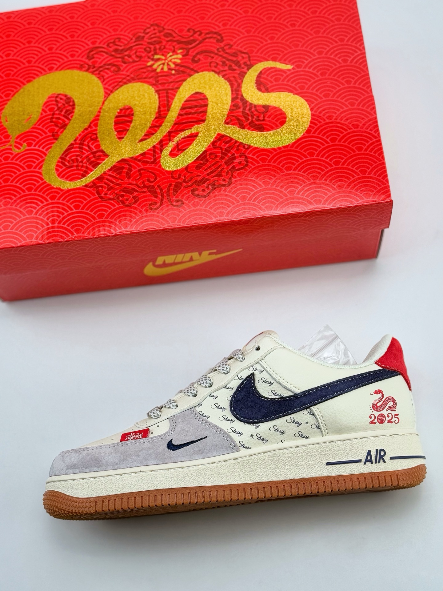 Nike Air Force 1 Low 07 x Stussy 蛇年限定 白灰蓝小钩满天星  XS1958-502