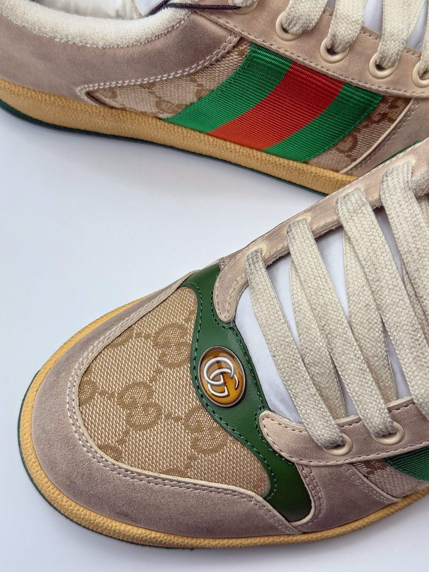 新货Gucci 古驰 Screener 运动休闲时装奢侈品系列 顶级纯原版本 天花板级别 GG珐琅扣 擦脏做旧小脏鞋