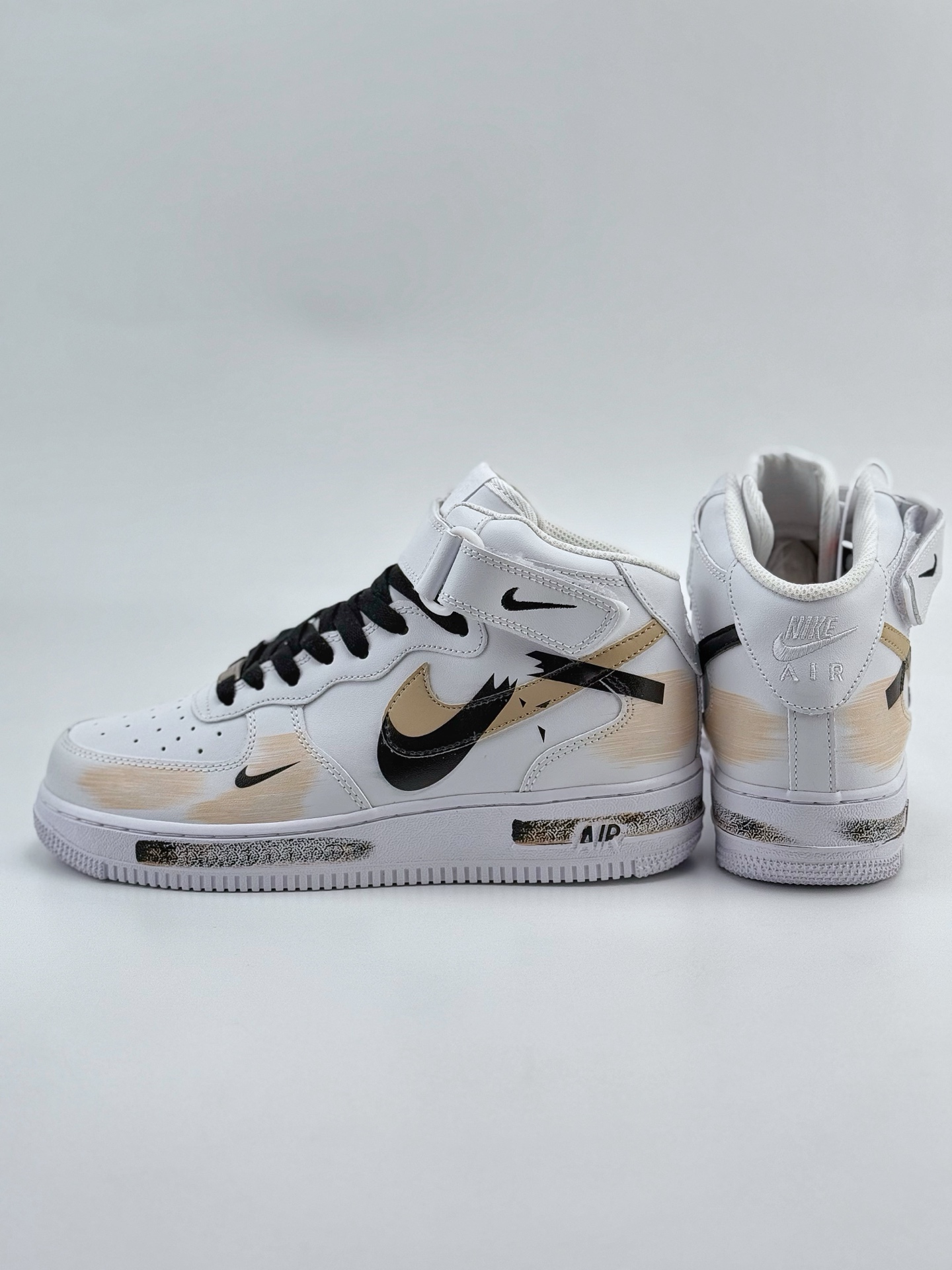 Nike Air Force 1 Mid 07 白棕黑 断裂三钩  ZH0316-058