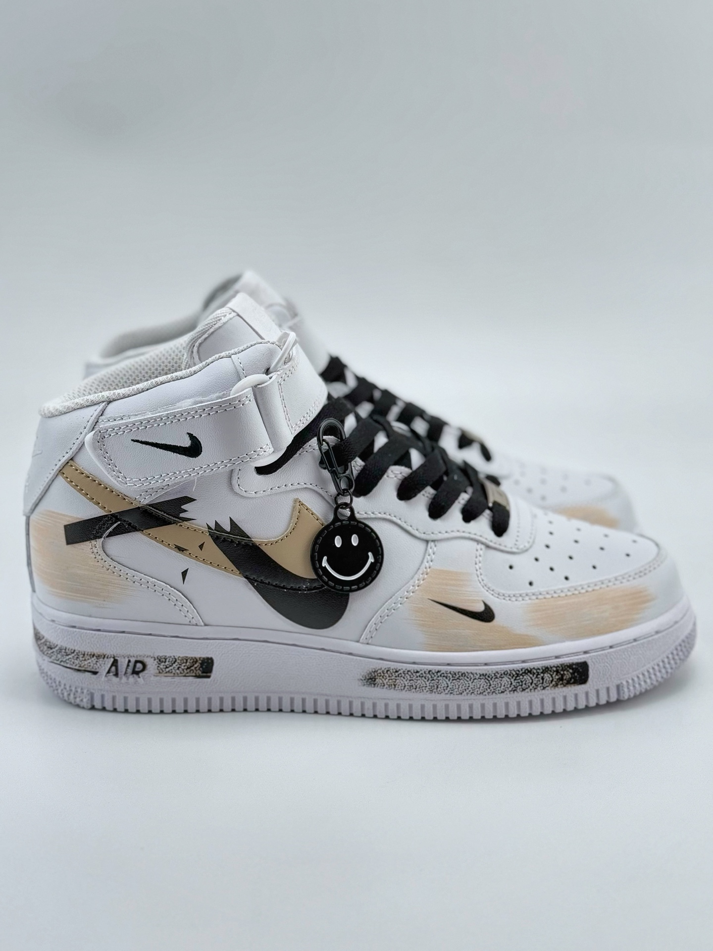 Nike Air Force 1 Mid 07 白棕黑 断裂三钩  ZH0316-058