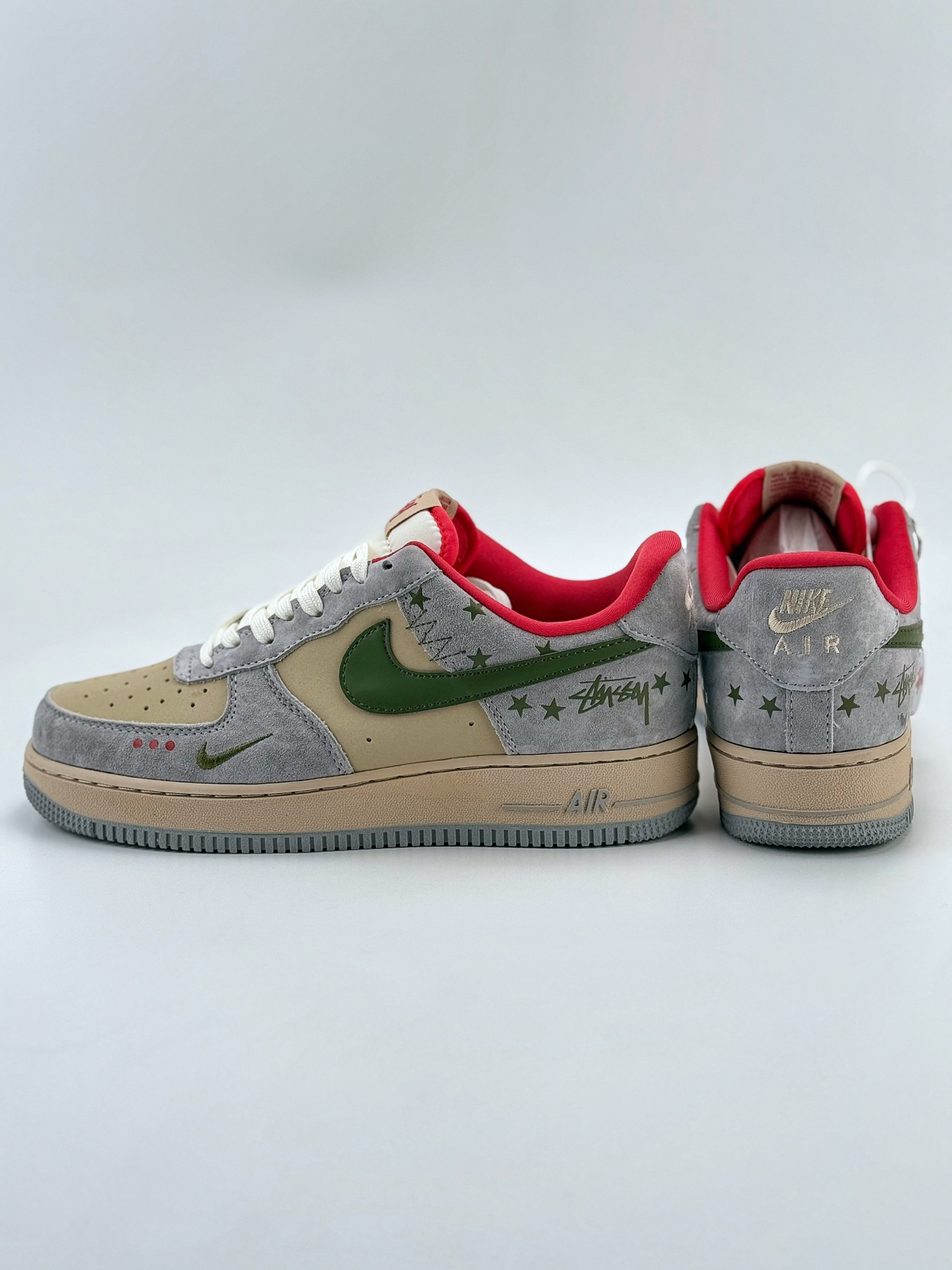 Nike Air Force 1 Low 07 x Stussy 灰棕绿小钩  KK1988-034