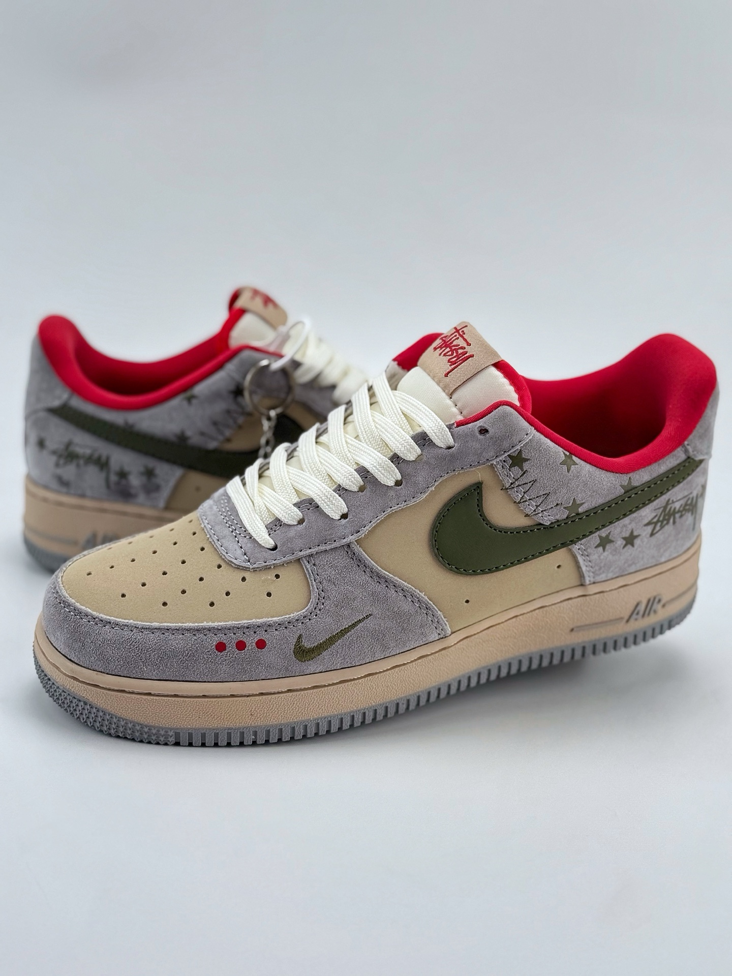 Nike Air Force 1 Low 07 x Stussy 灰棕绿小钩  KK1988-034