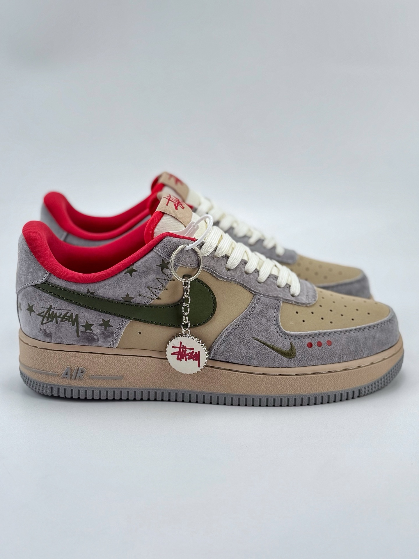 Nike Air Force 1 Low 07 x Stussy 灰棕绿小钩  KK1988-034