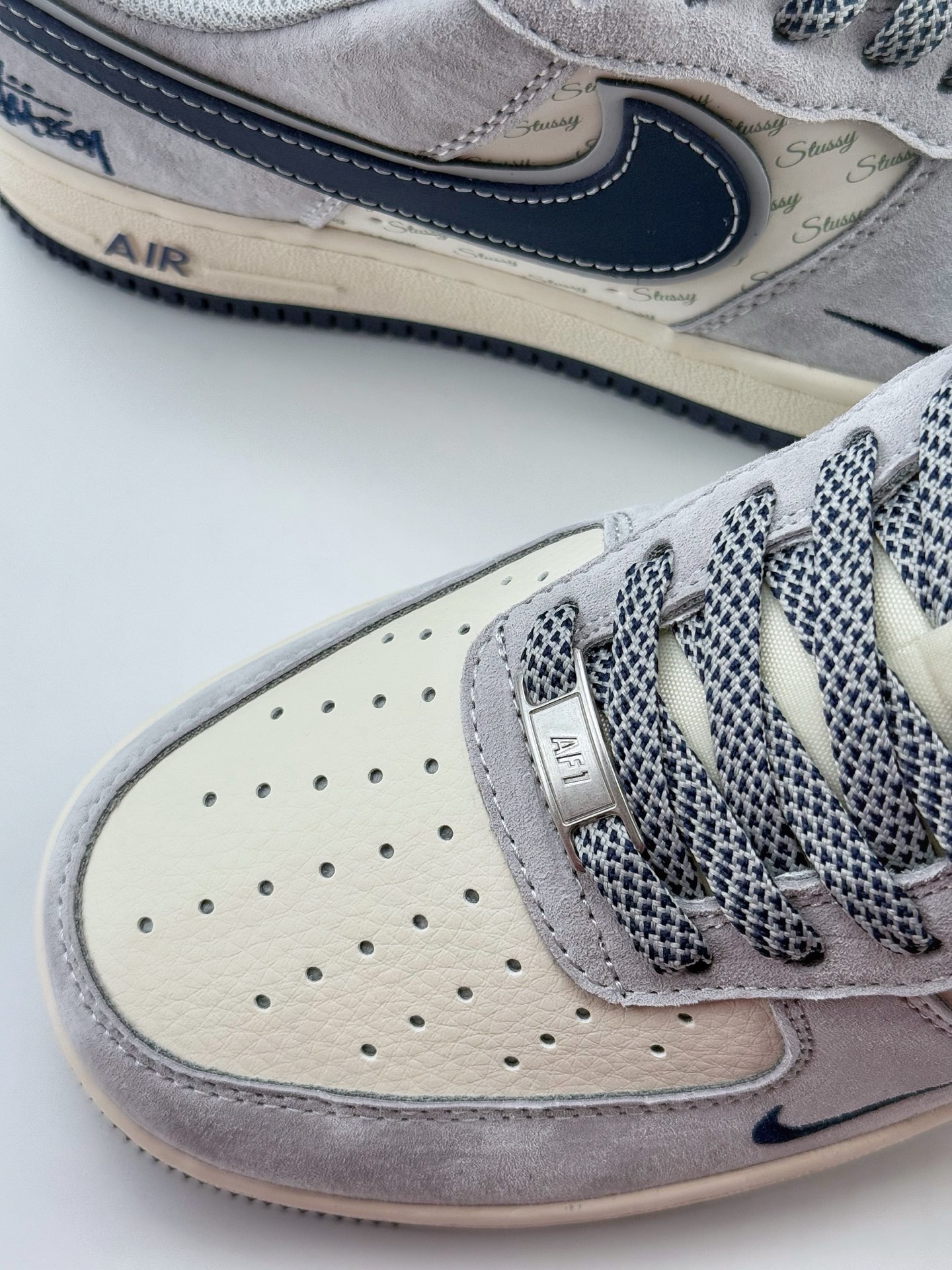 Nike Air Force 1 Low 07 x Stussy 白灰蓝小钩满天星  XZ3318-088
